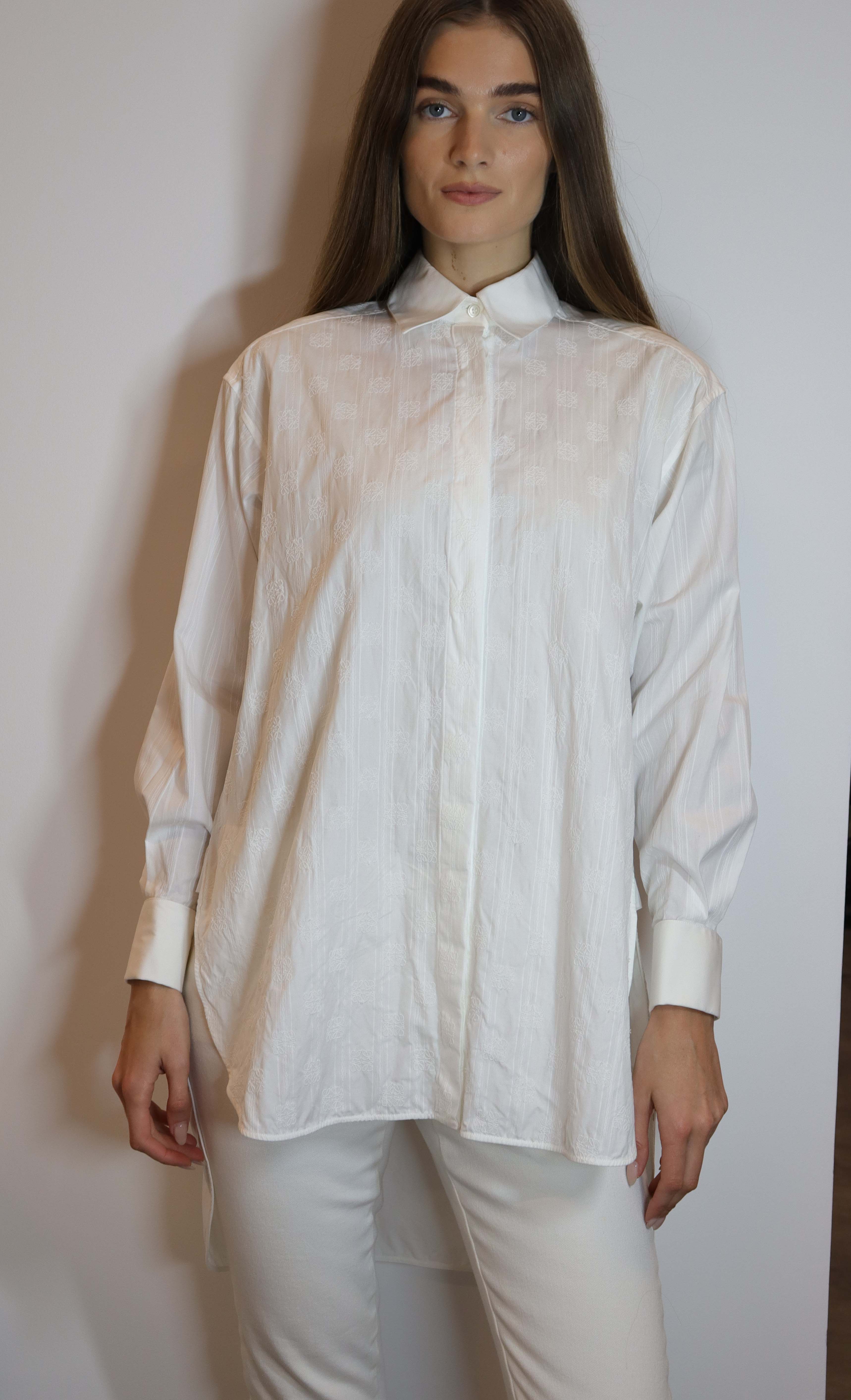 Loewe Logo Blouse Shirt White DXBS2032