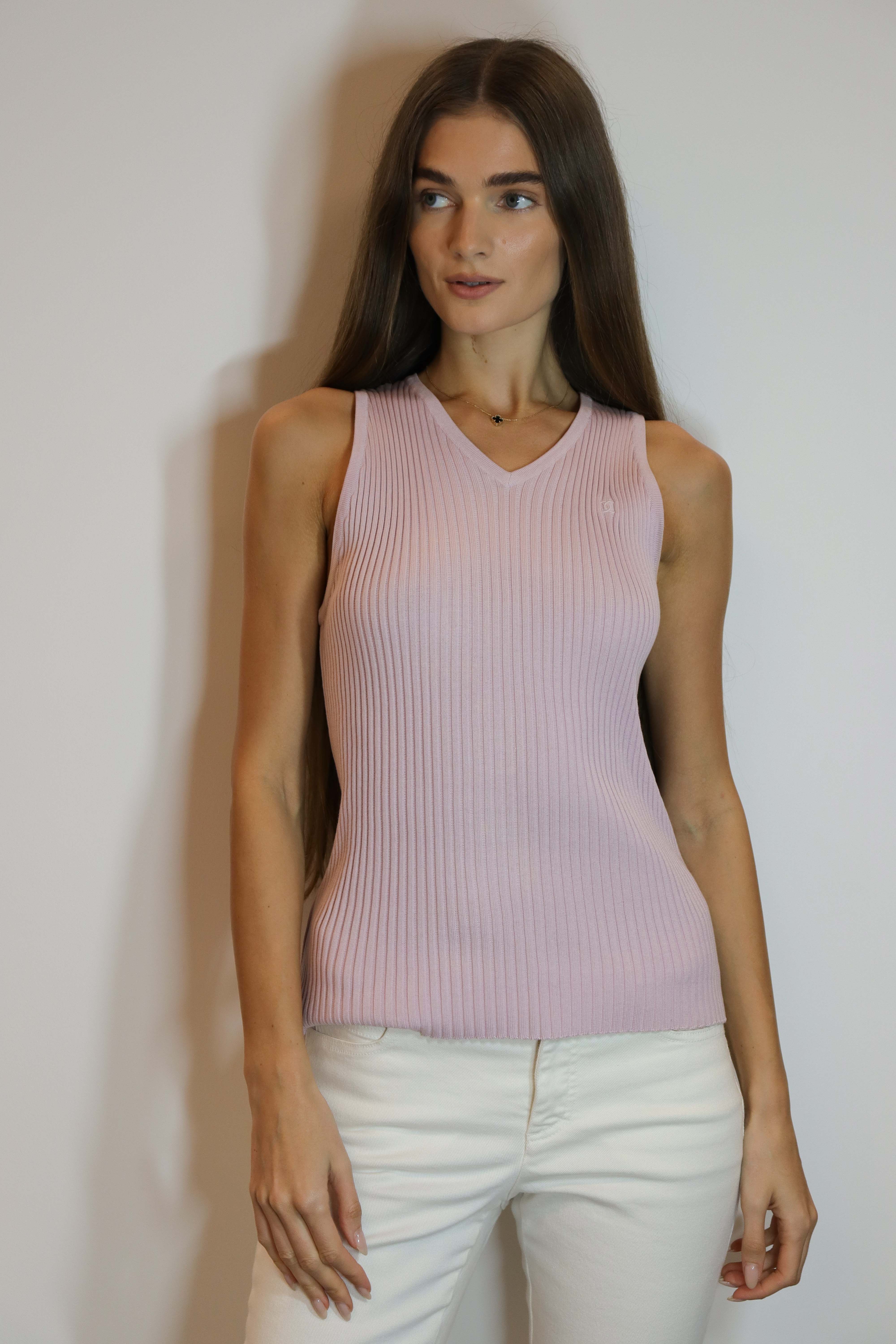 Chanel CC Ribbed Tank Top - DXBS1882