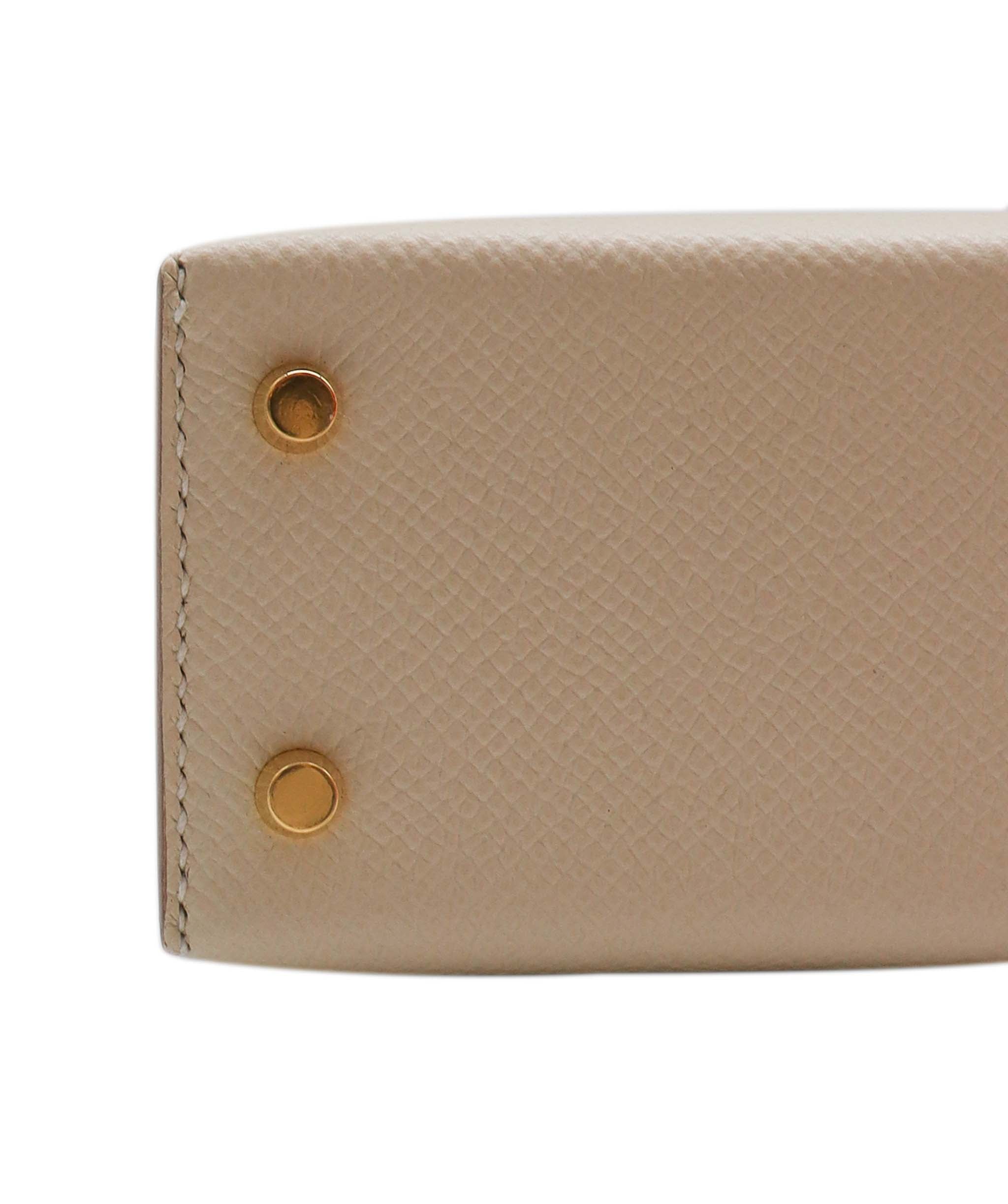 Hermes Kelly 20 HSS Craie / White Epsom Permabrass HW #Y SKC1696