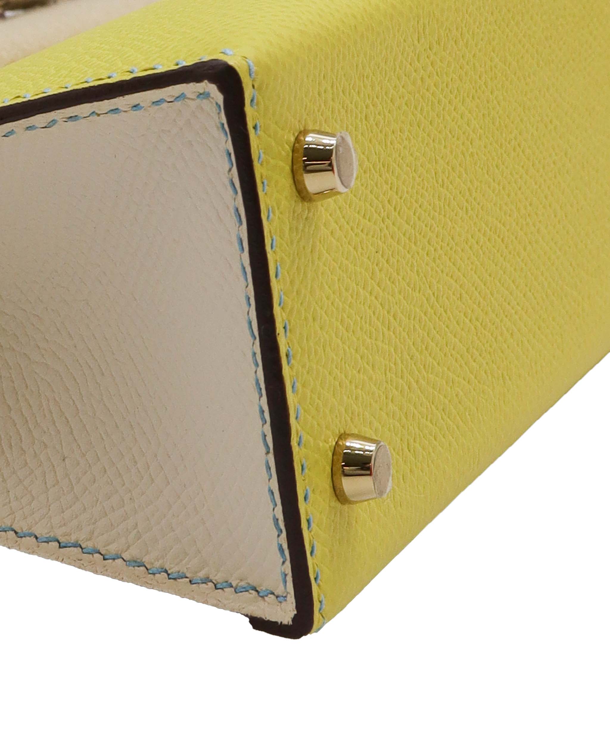 Hermes Kelly 20 HSS Lime / Nata Epsom Permabrass HW #U SKC1695