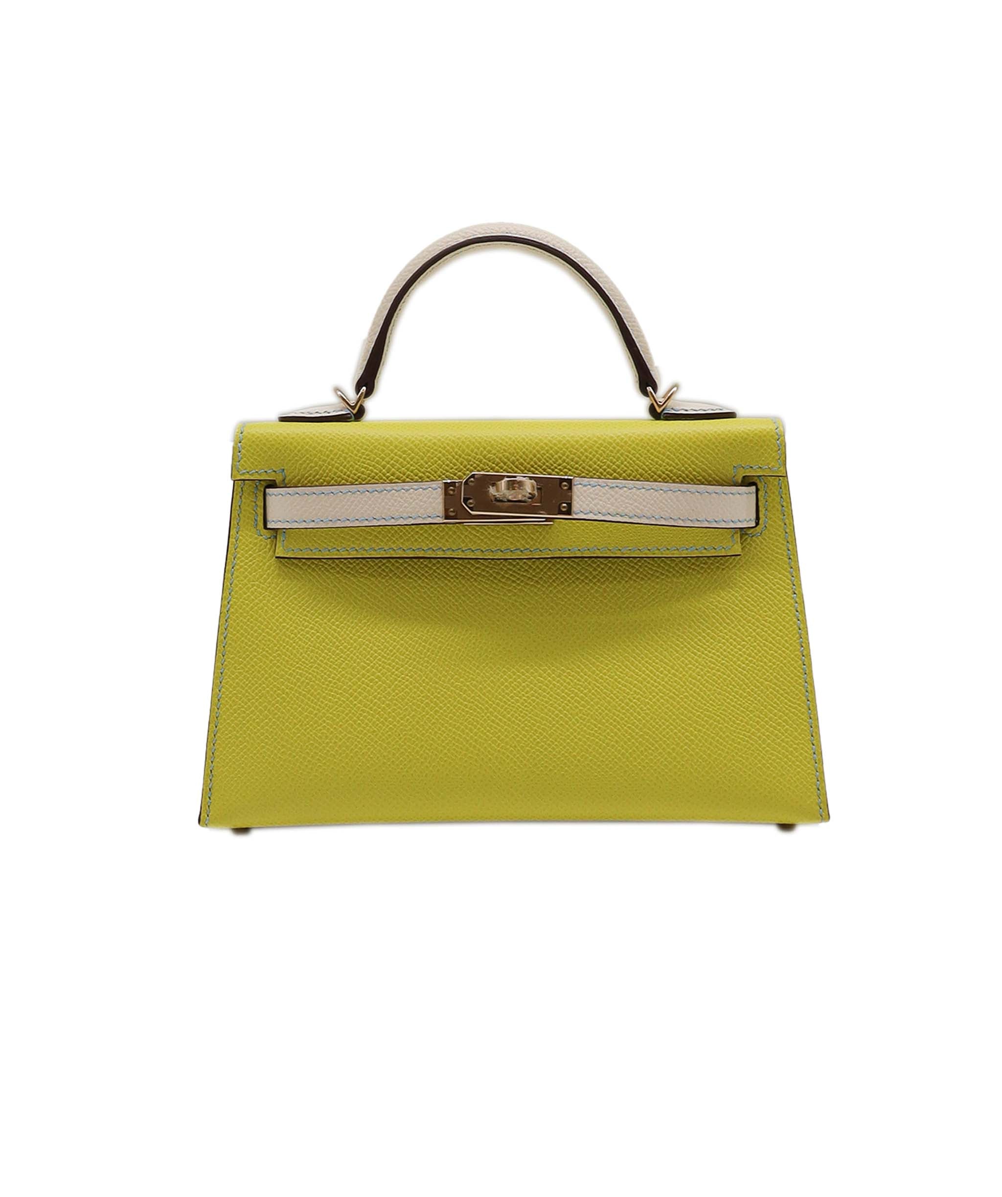 Hermes Kelly 20 HSS Lime / Nata Epsom Permabrass HW #U SKC1695