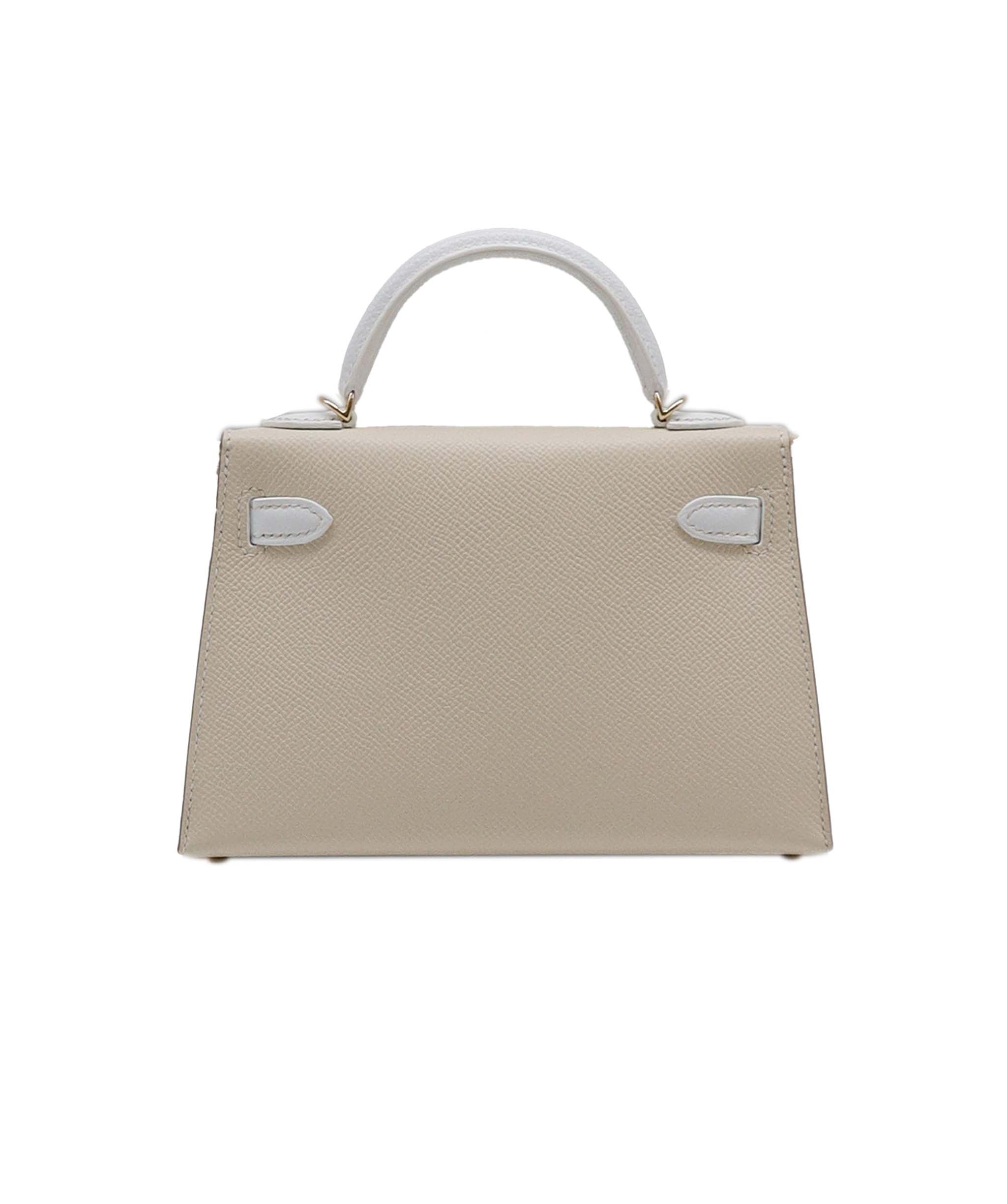 Hermes Kelly 20 HSS Craie / White Epsom Permabrass HW #Y SKC1696