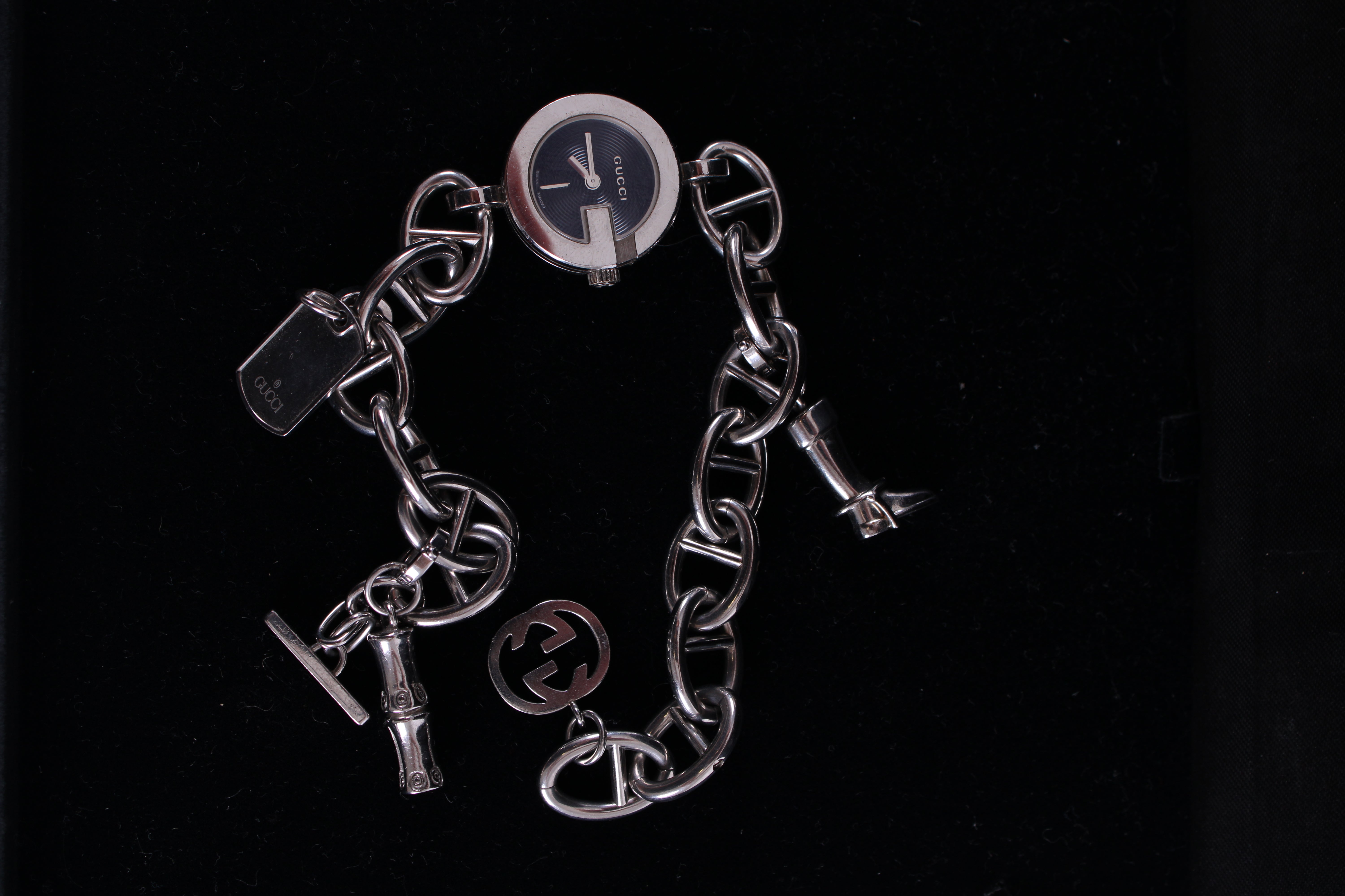 Gucci G Charm Bracelet Watch Silver