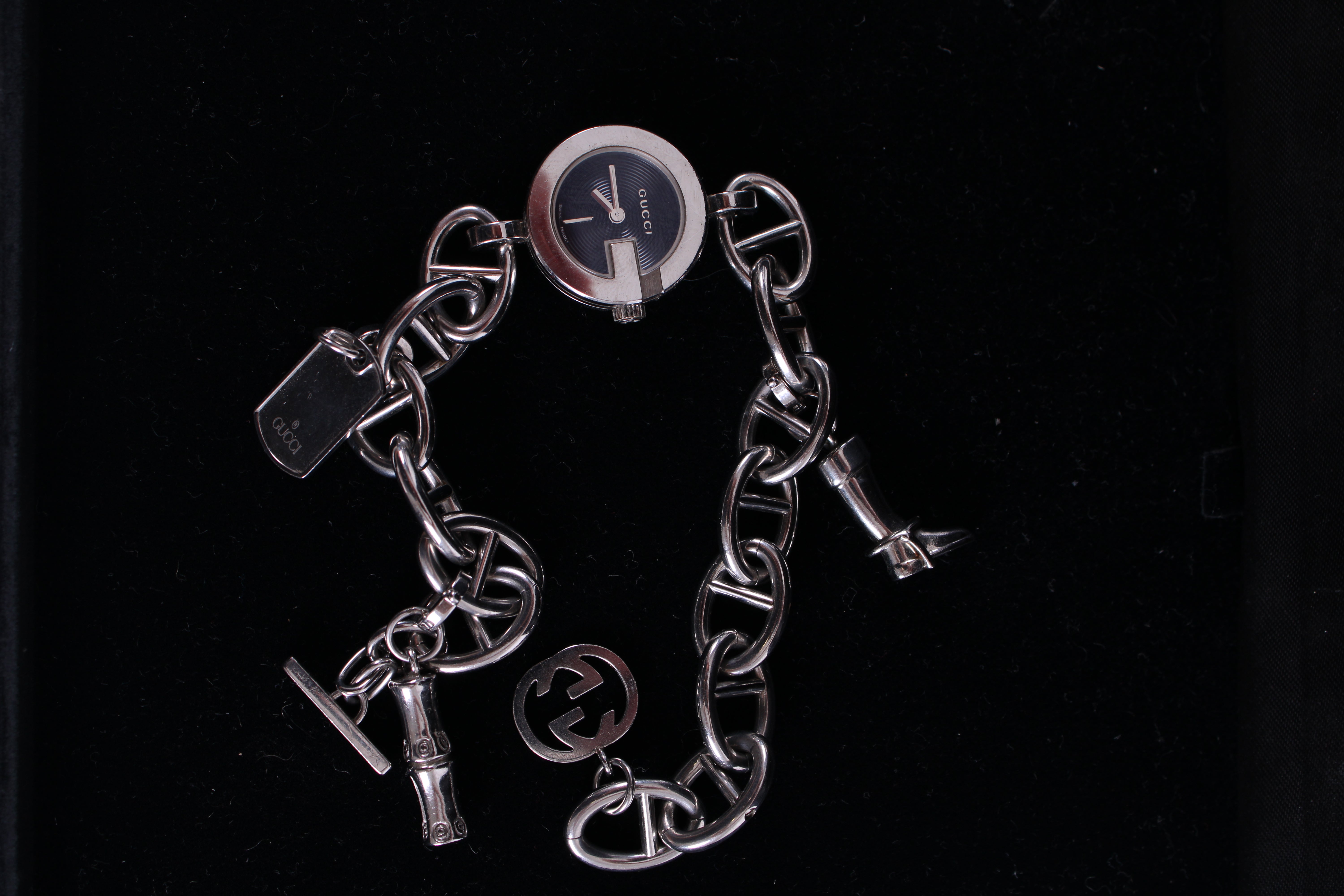Gucci G Charm Bracelet Watch Silver