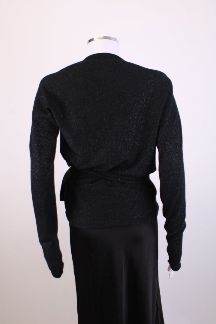 Gucci L/S Lurex Wrap Cardigan Black M