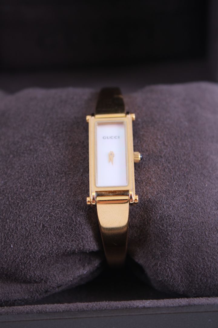 Gucci Mother Of Pearl Face Watch Yellow Gold Tone