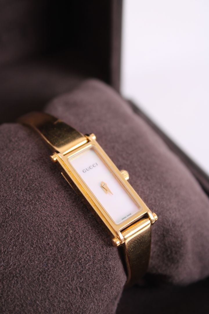 Gucci Mother Of Pearl Face Watch Yellow Gold Tone