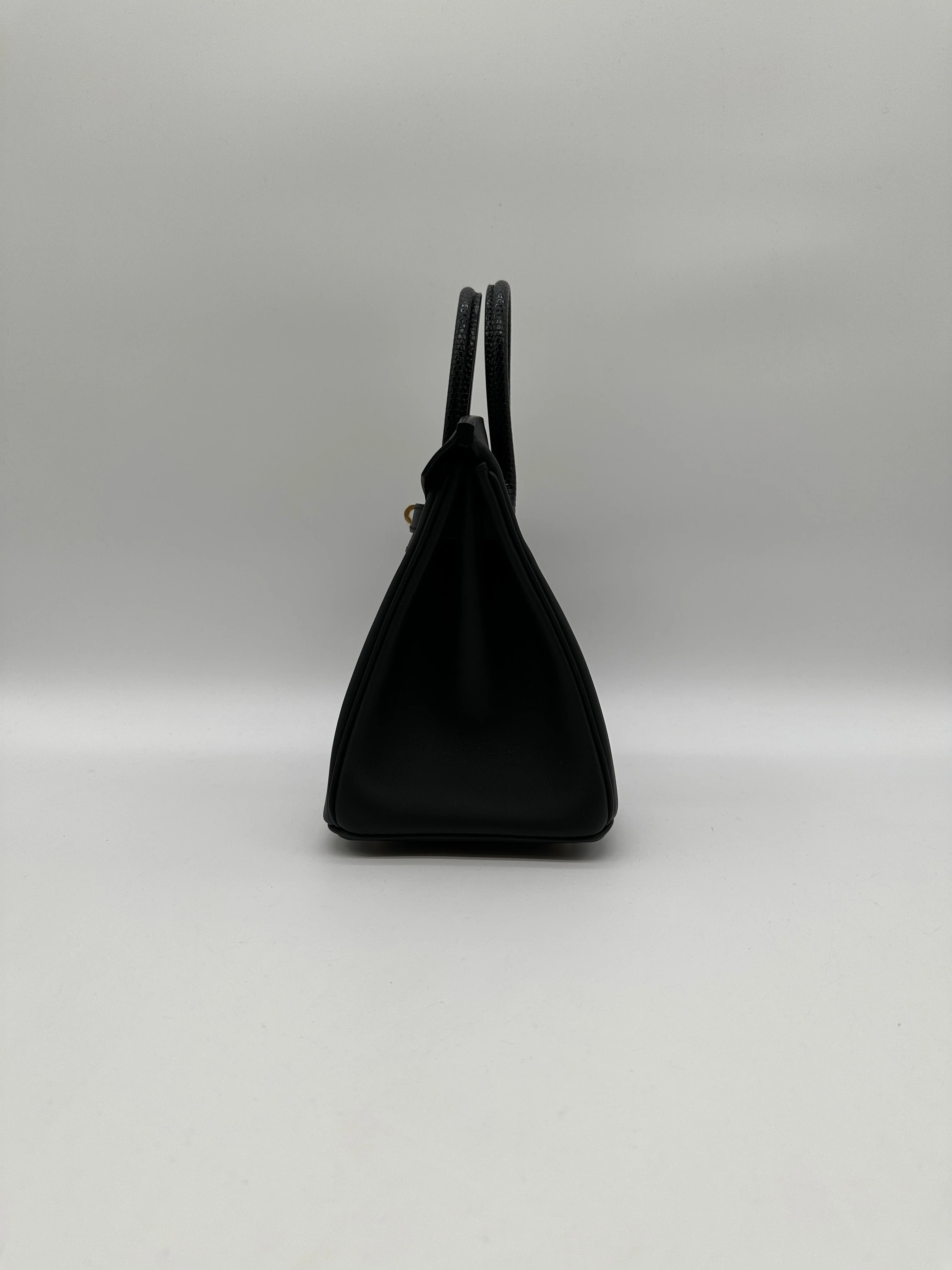 Hermès Birkin 25 Touch Black Shiny Lezard/ Black Swift Gold Hardware