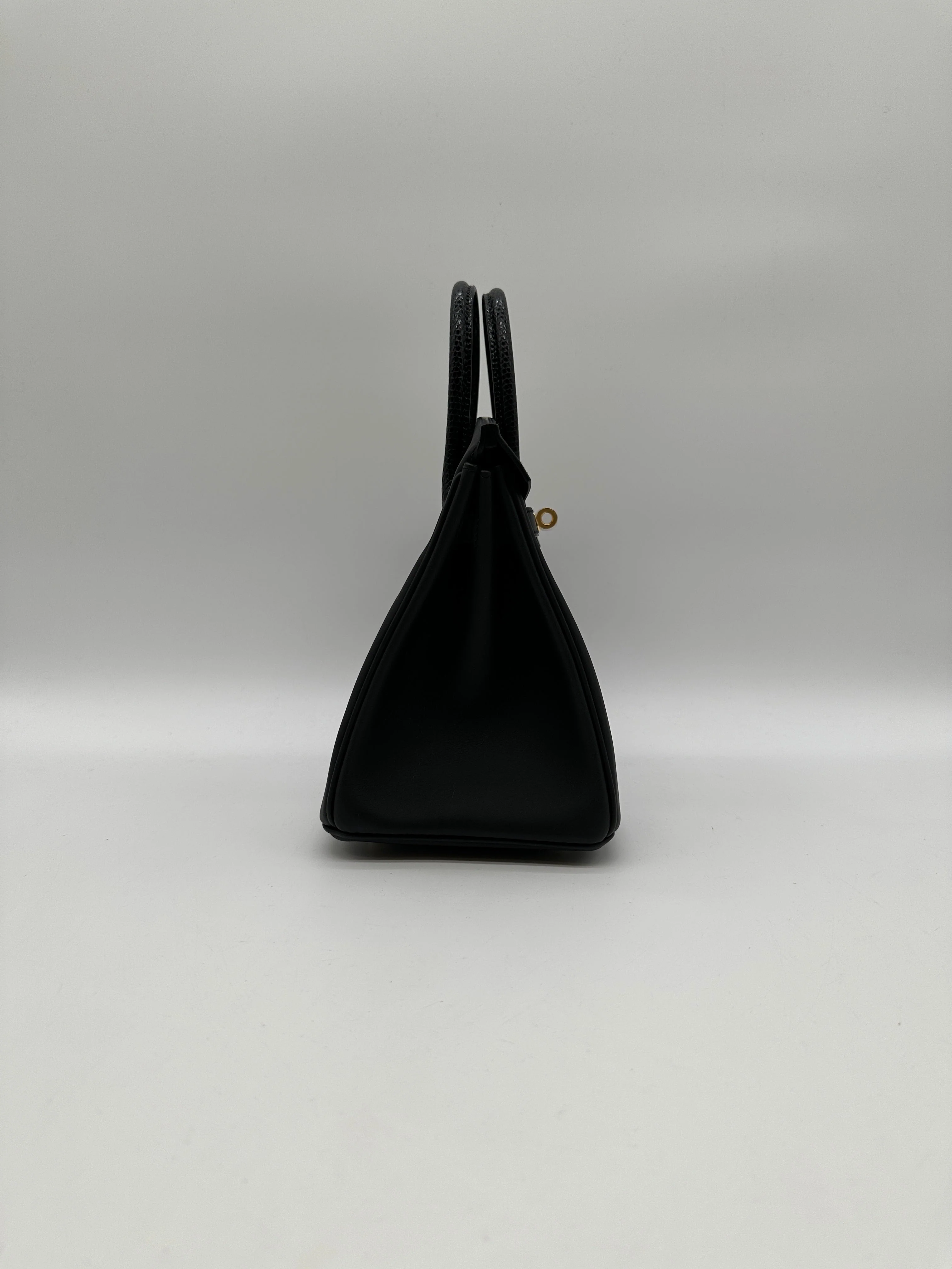 Hermès Birkin 25 Touch Black Shiny Lezard/ Black Swift Gold Hardware