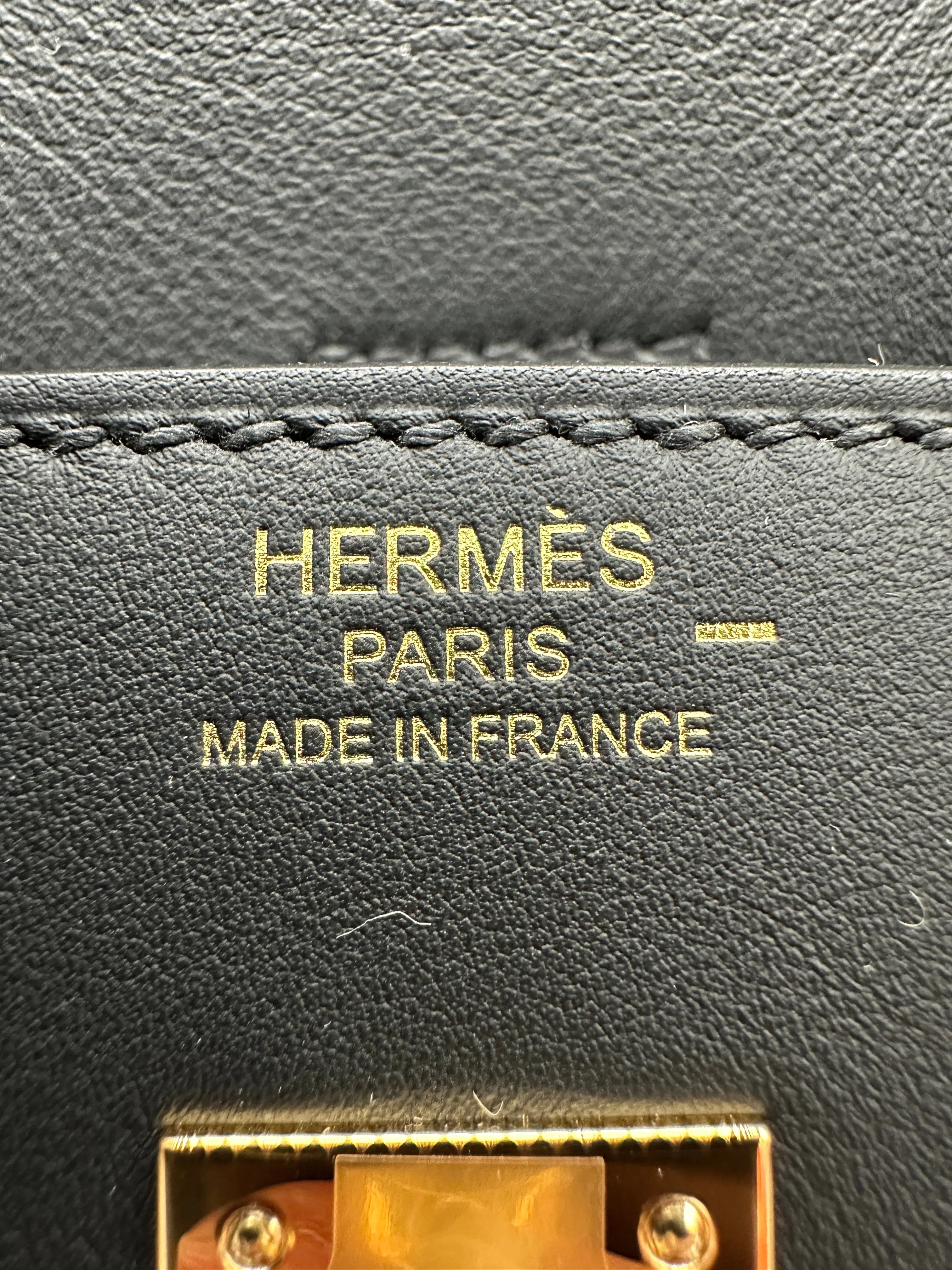 Hermès Birkin 25 Touch Black Shiny Lezard/ Black Swift Gold Hardware