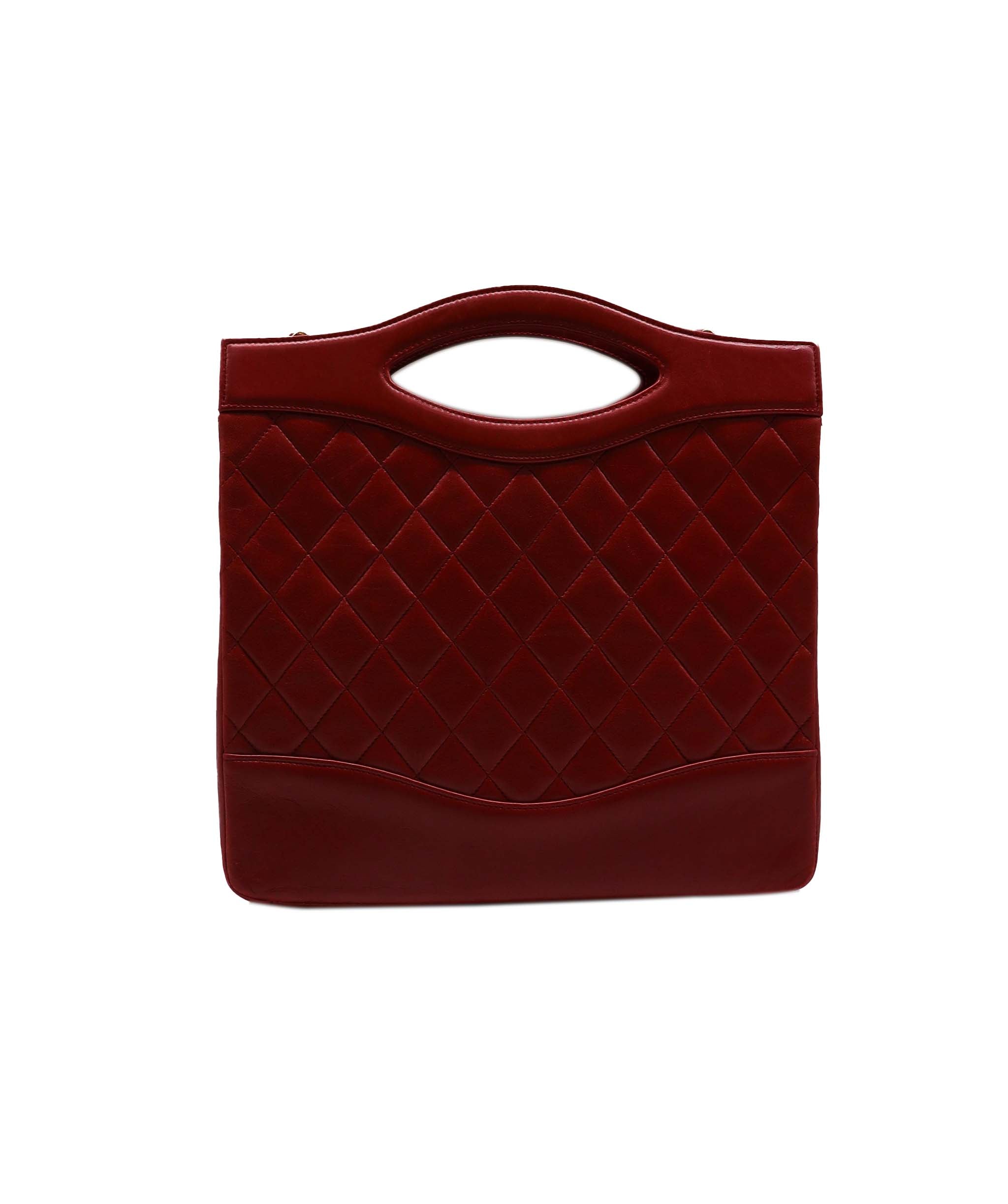 CHANEL VINTAGE MATELASSE BAG RED LAMBSKIN 90244686