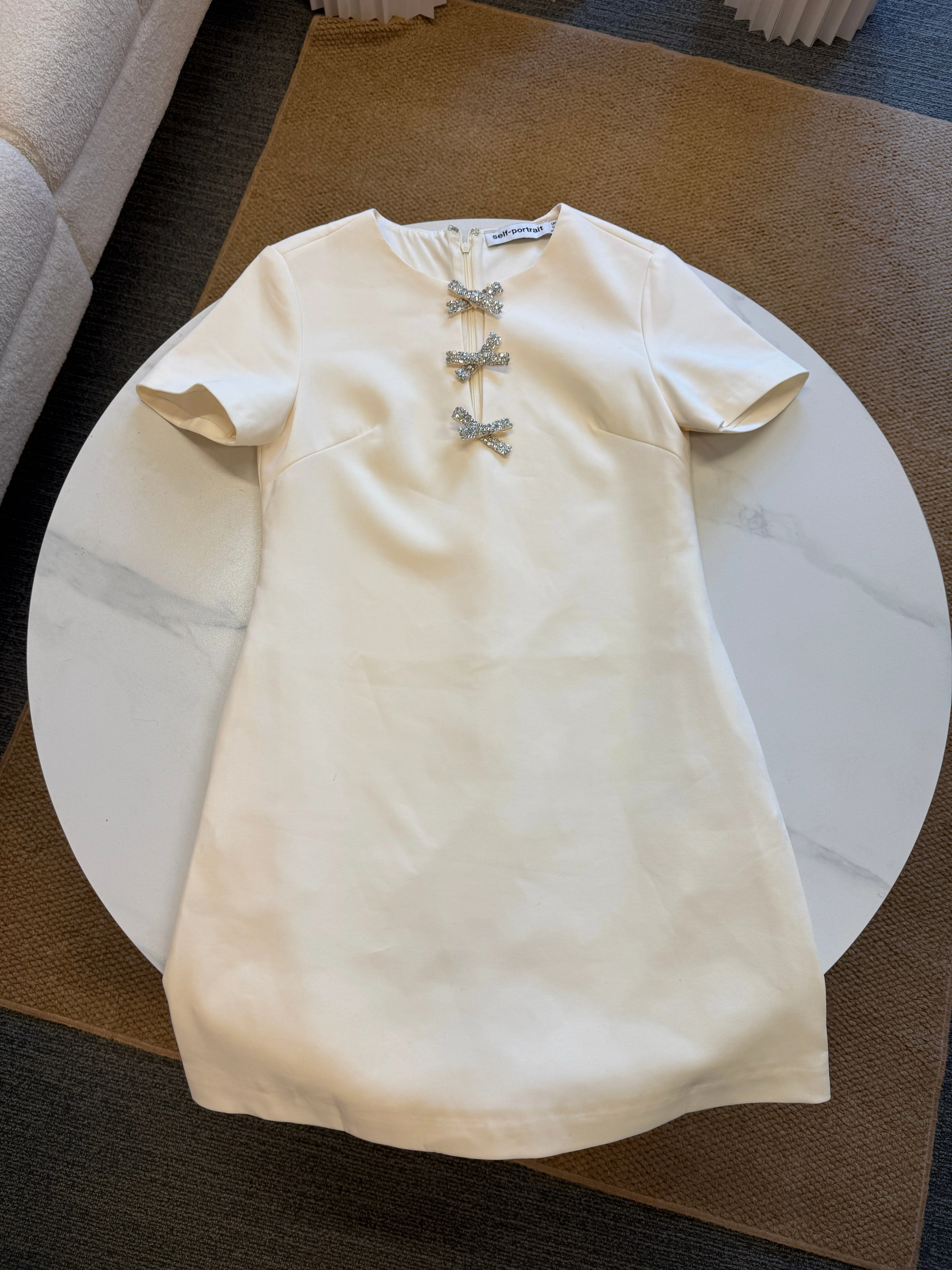 Self-portrait mini white dress size UK 6