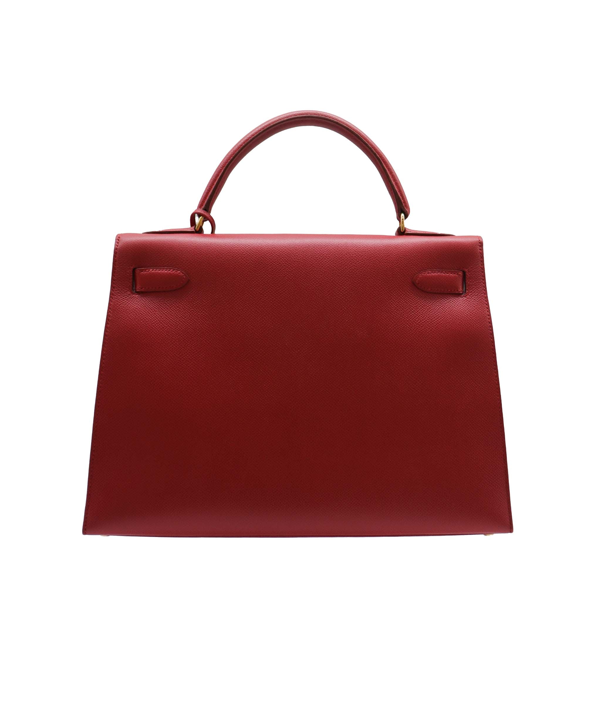 HERMES KELLY 32 SELLIER ROUGE COUCHEVEL HAND SHOULDER BAG 〇Z DXBS2291