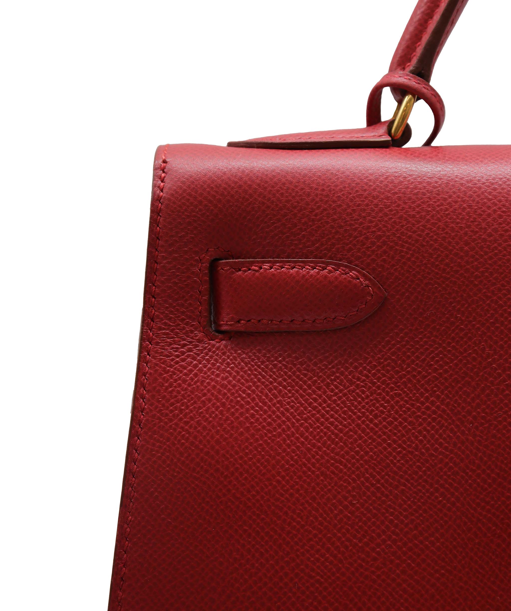 HERMES KELLY 32 SELLIER ROUGE COUCHEVEL HAND SHOULDER BAG 〇Z DXBS2291