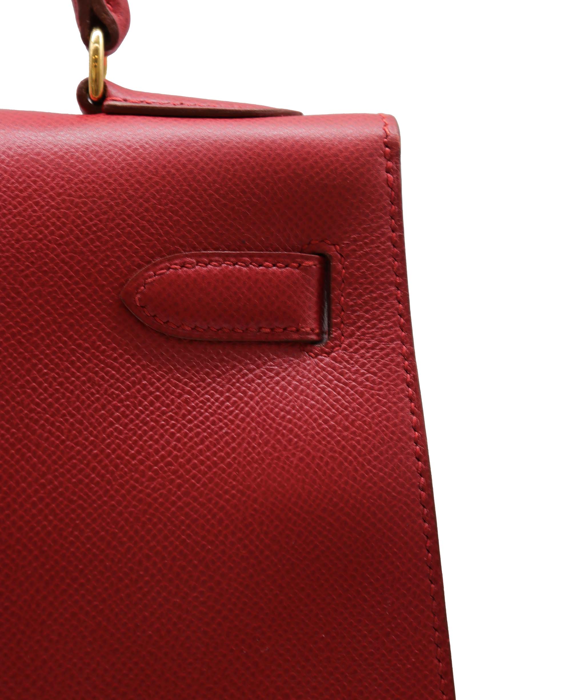 HERMES KELLY 32 SELLIER ROUGE COUCHEVEL HAND SHOULDER BAG 〇Z DXBS2291