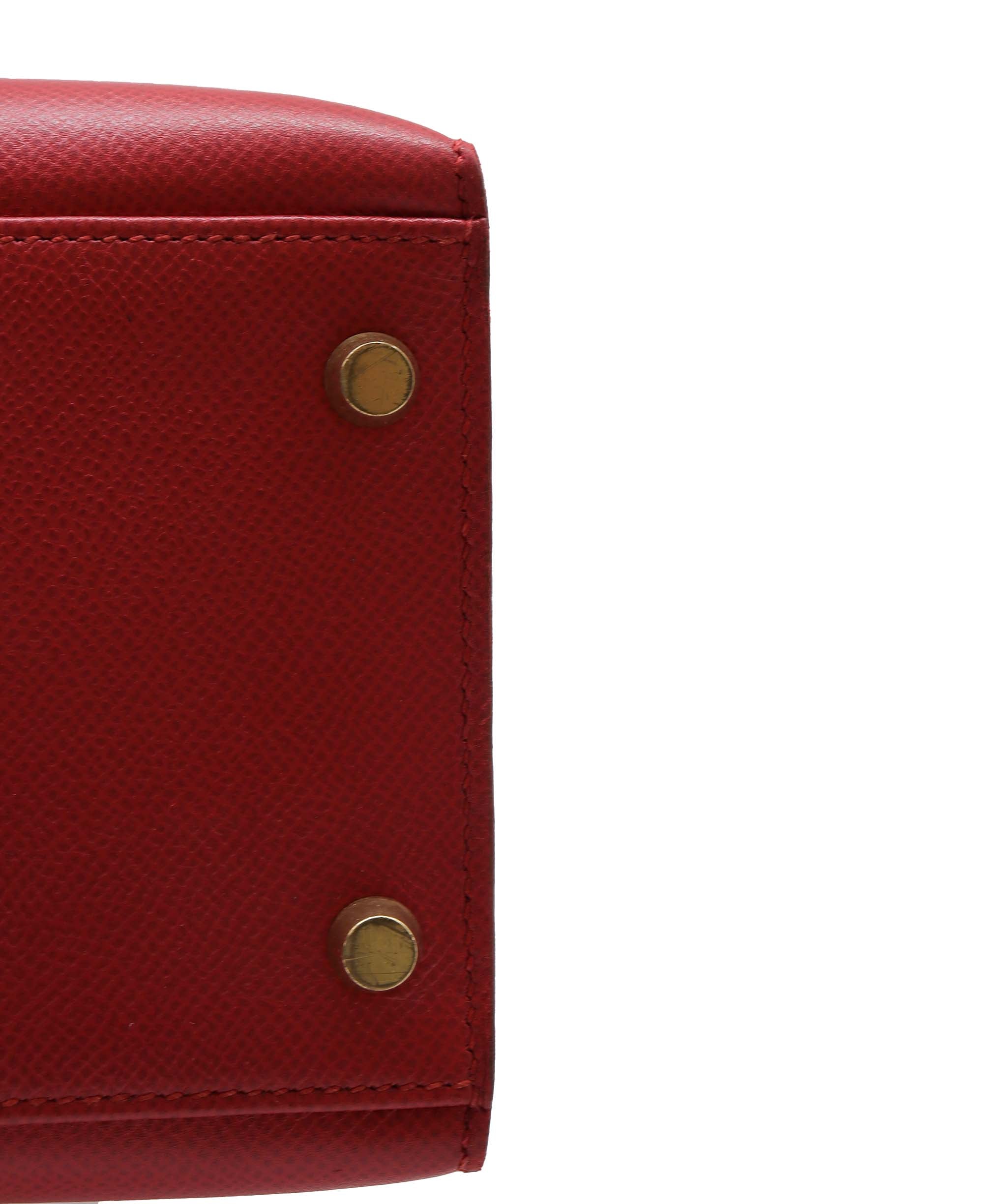 HERMES KELLY 32 SELLIER ROUGE COUCHEVEL HAND SHOULDER BAG 〇Z DXBS2291