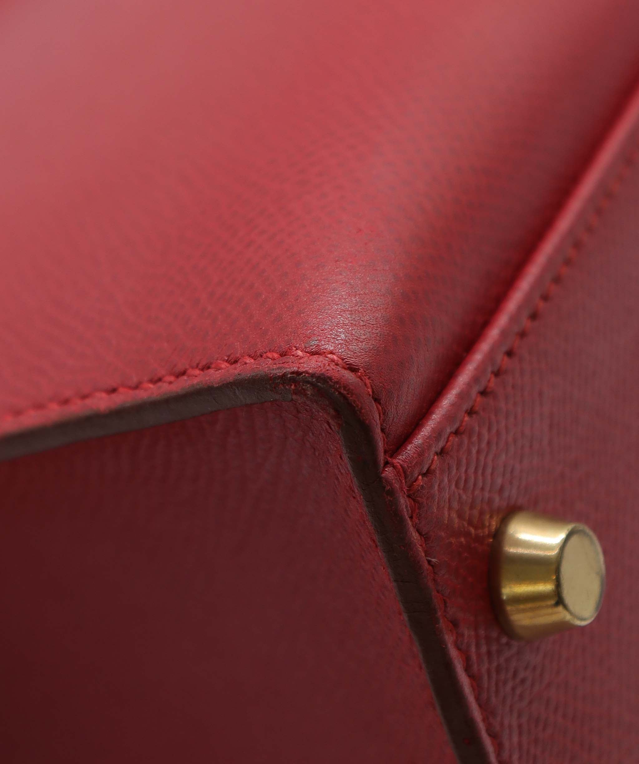 HERMES KELLY 32 SELLIER ROUGE COUCHEVEL HAND SHOULDER BAG 〇Z DXBS2291