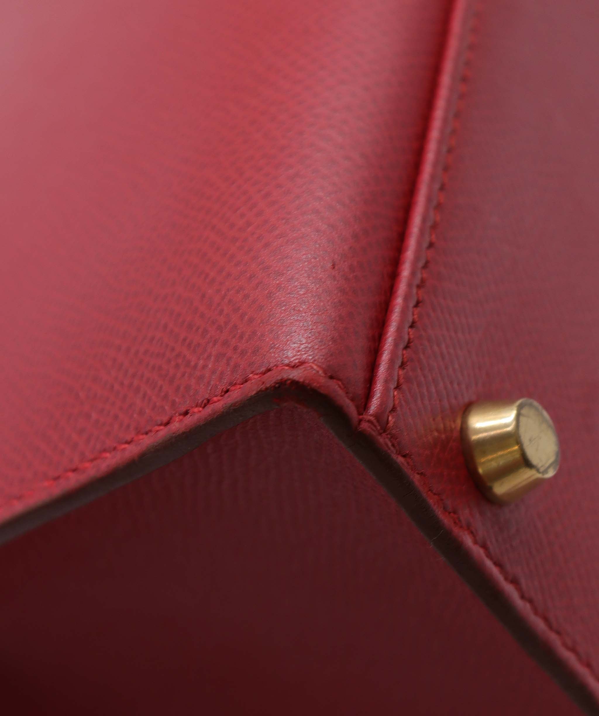 HERMES KELLY 32 SELLIER ROUGE COUCHEVEL HAND SHOULDER BAG 〇Z DXBS2291