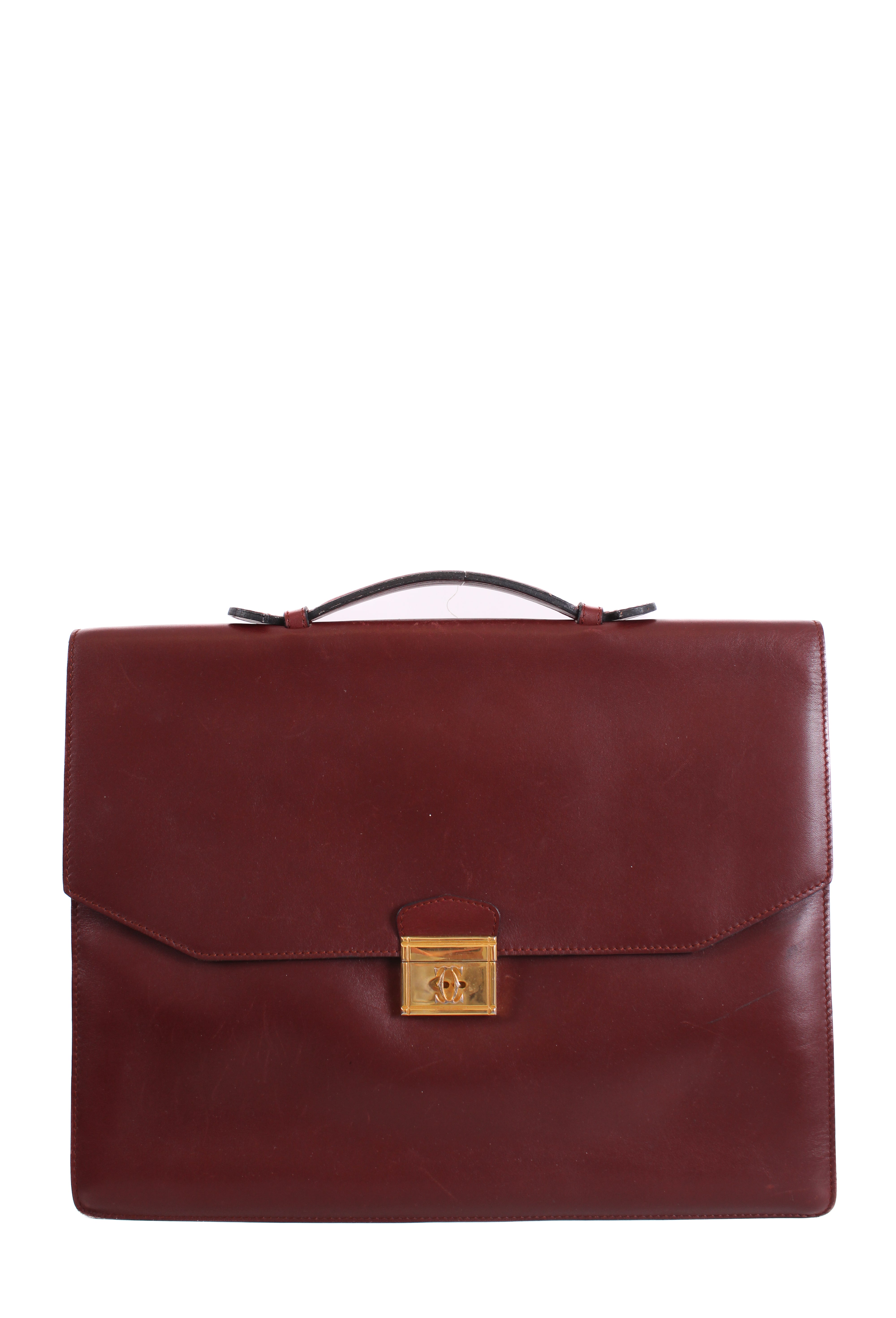 Cartier Must de Briefcase Burgundy