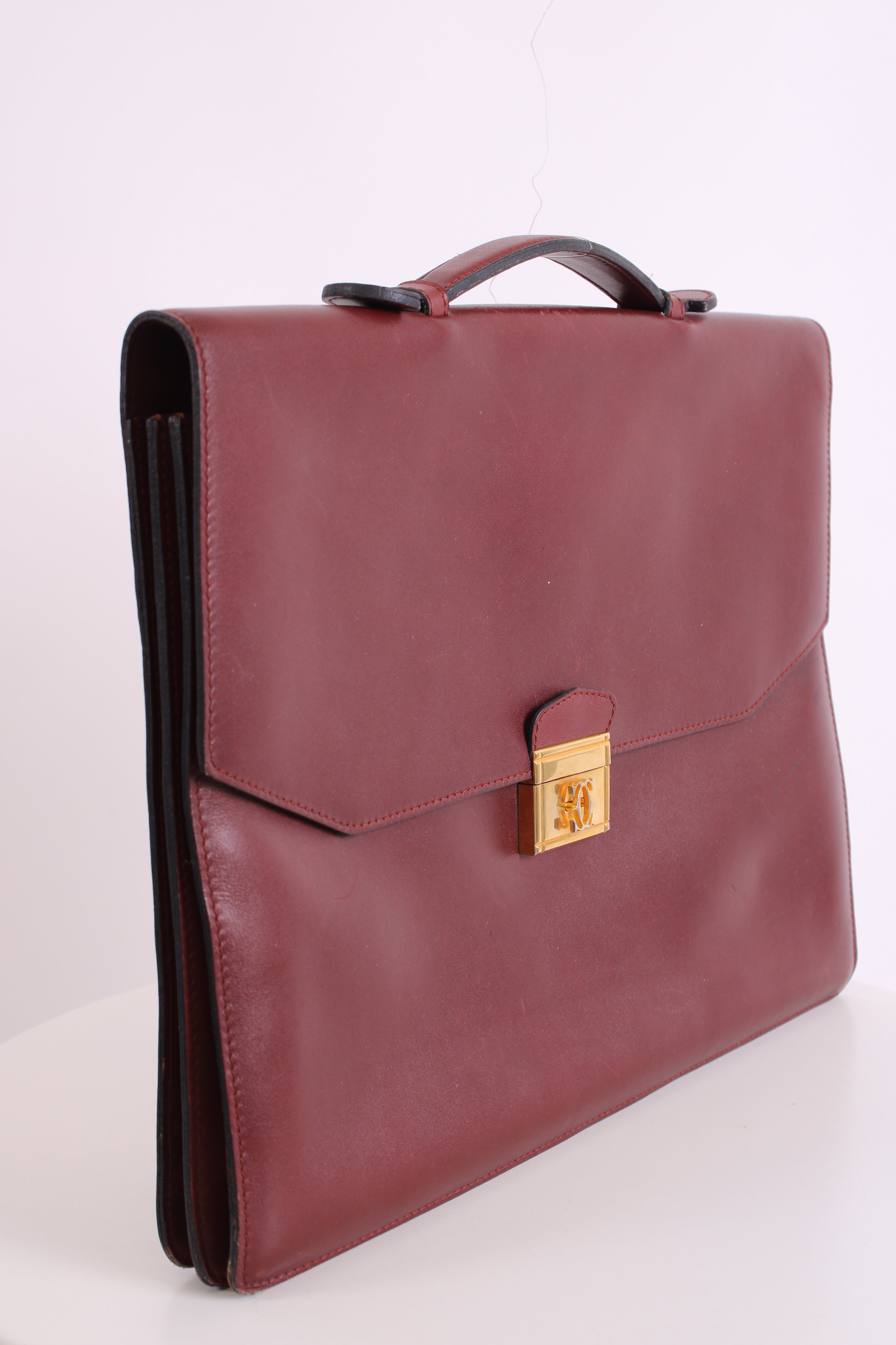 Cartier Must de Briefcase Burgundy