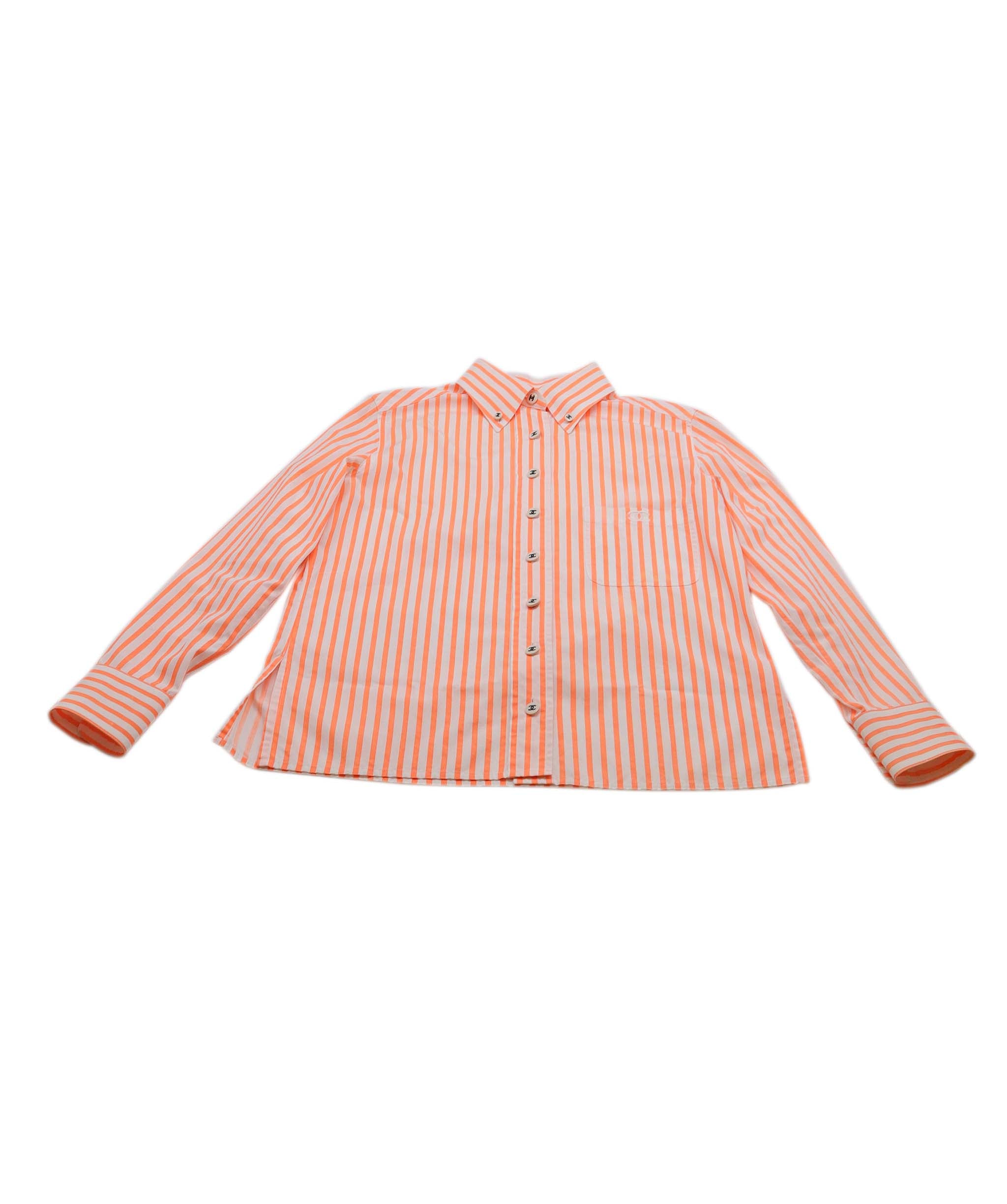 Chanel orange/ white pinstripe shirt - DXBV0868