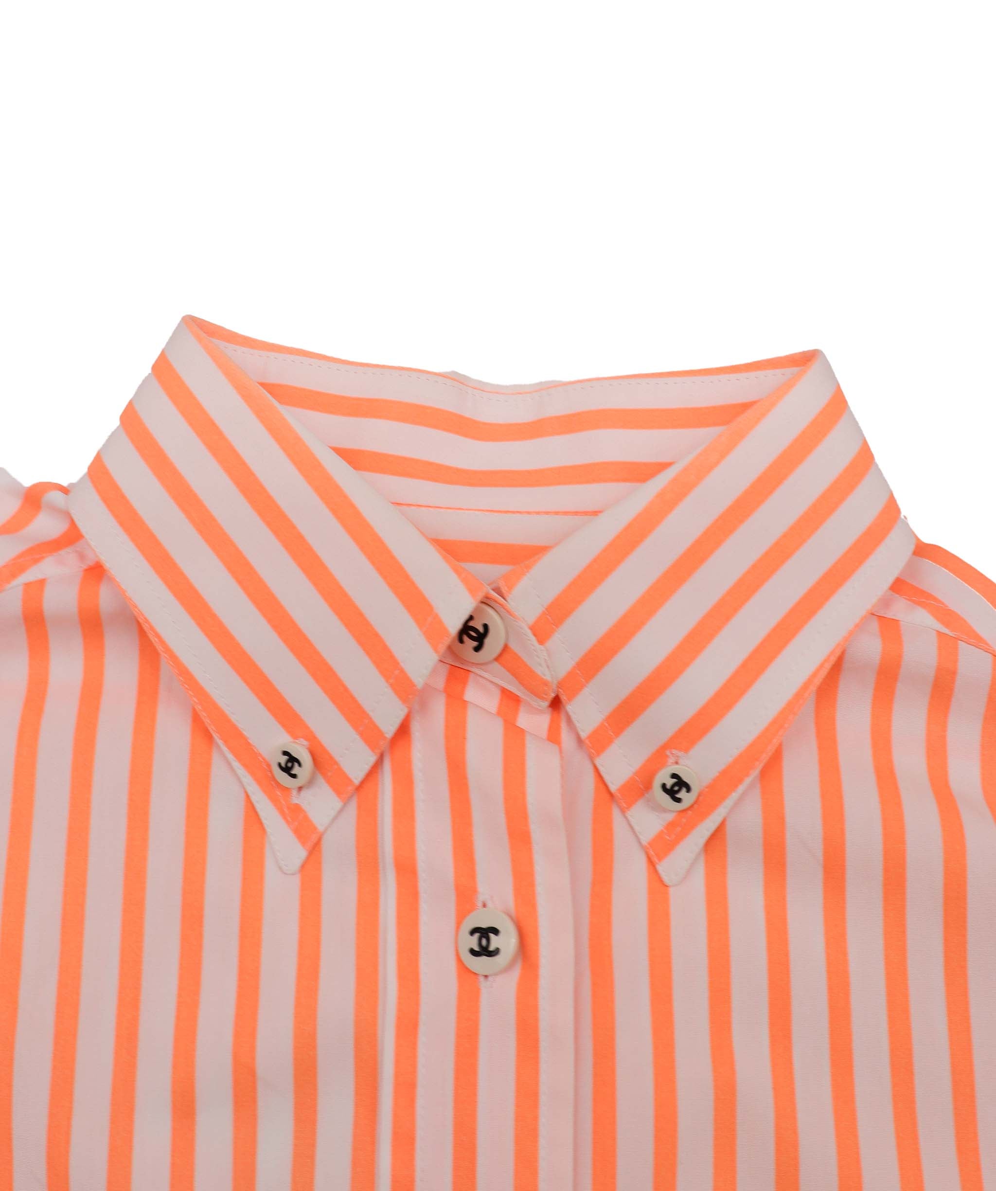 Chanel orange/ white pinstripe shirt DXBV0868