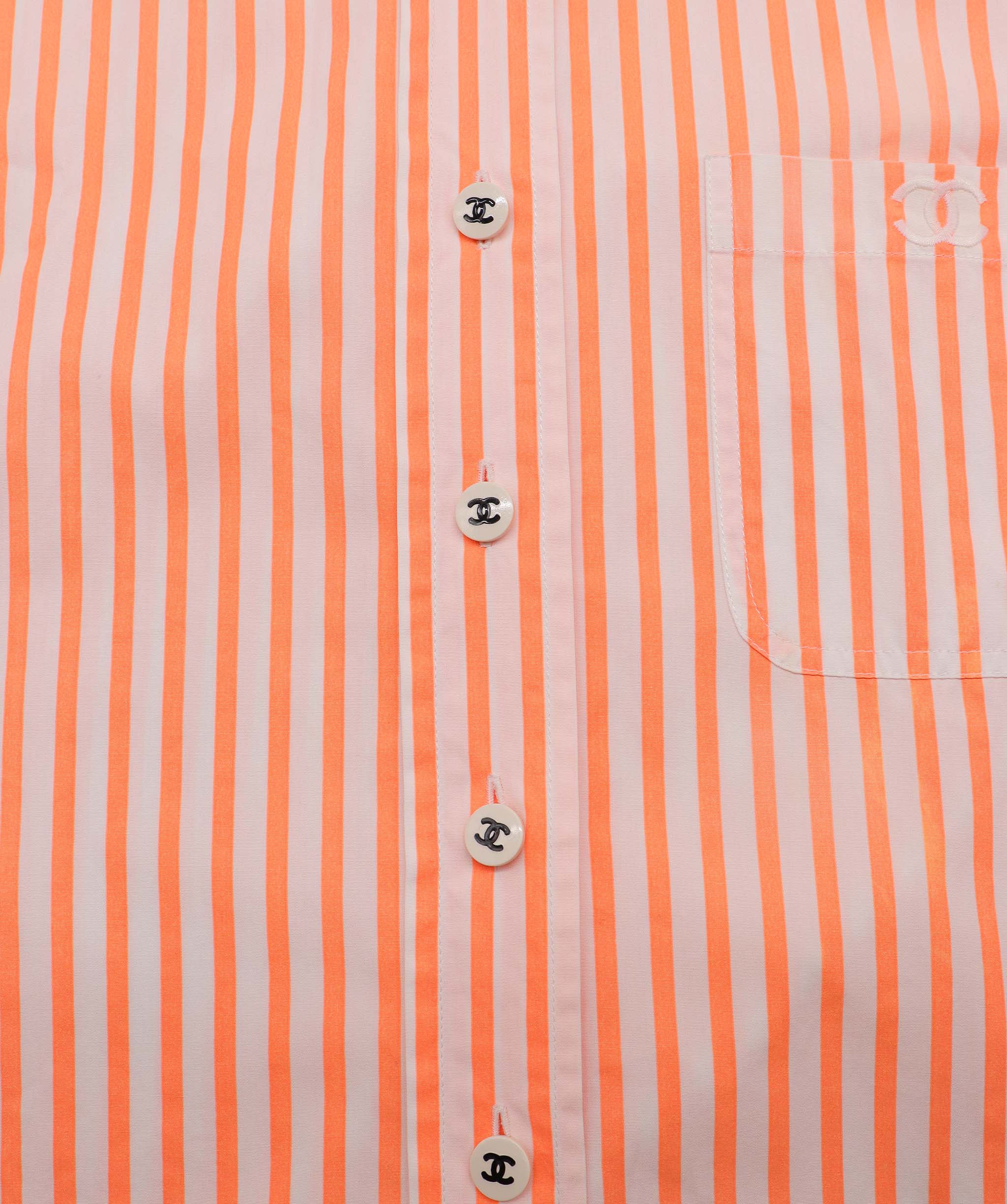 Chanel orange/ white pinstripe shirt DXBV0868