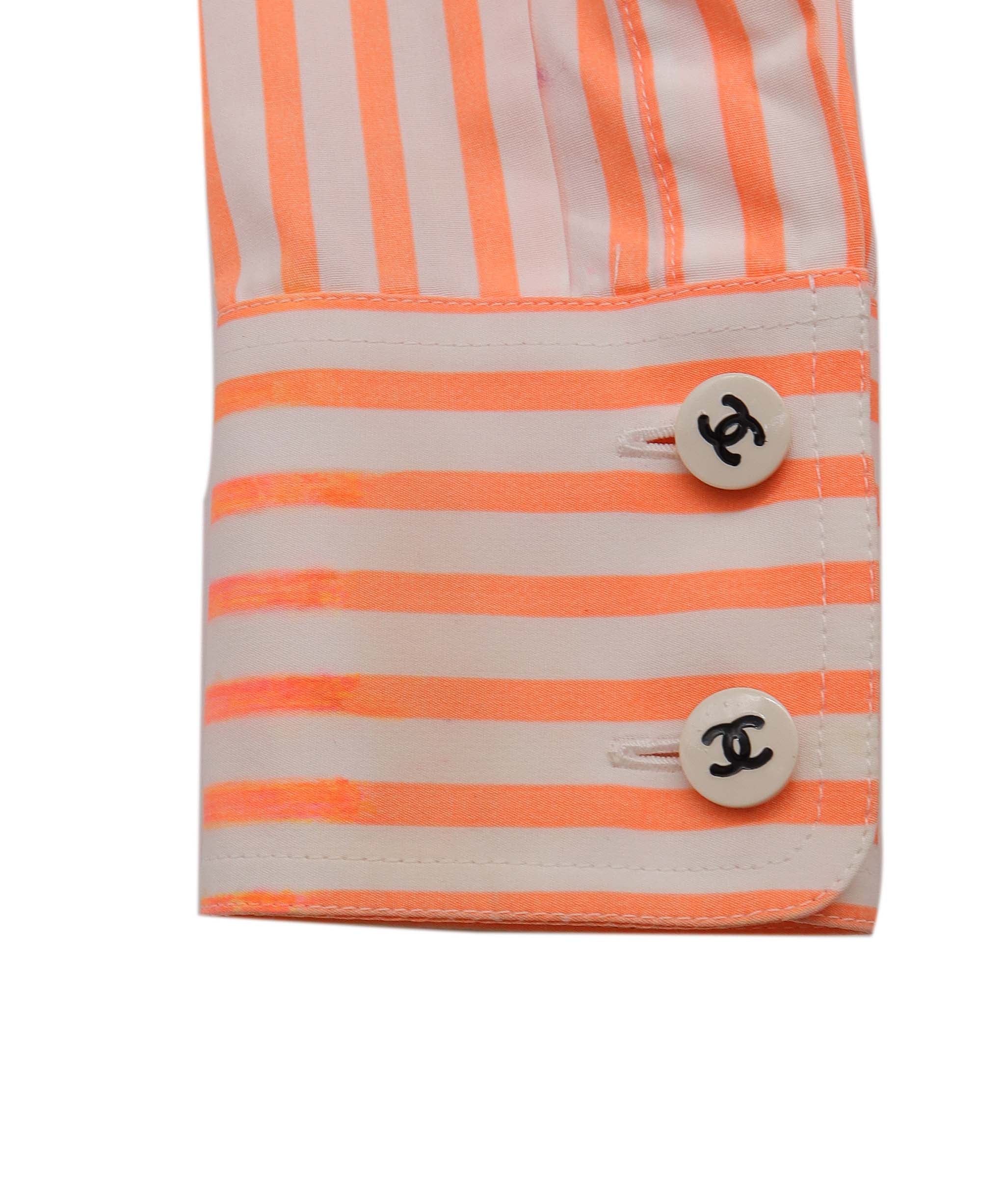 Chanel orange/ white pinstripe shirt DXBV0868