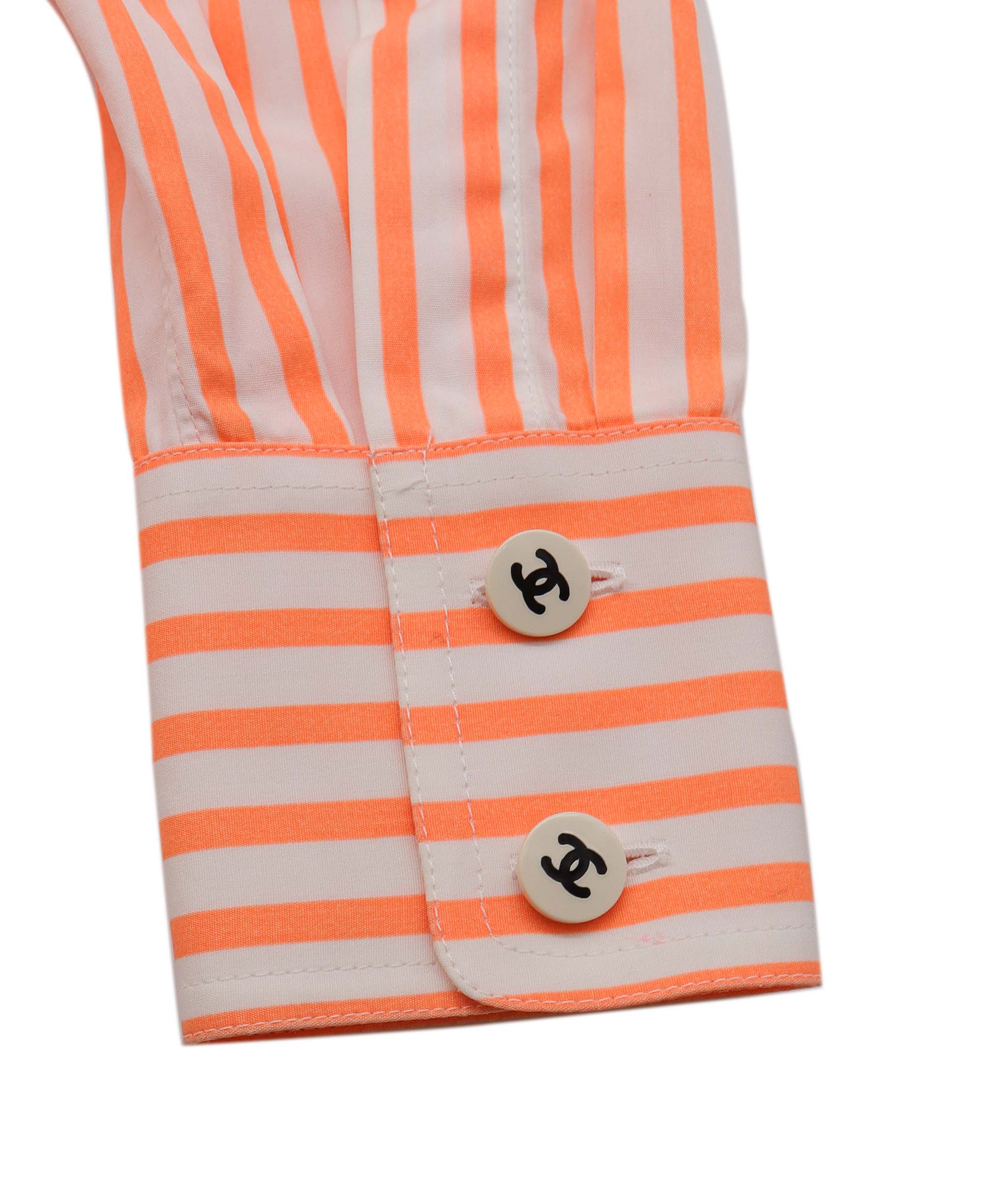 Chanel orange/ white pinstripe shirt DXBV0868