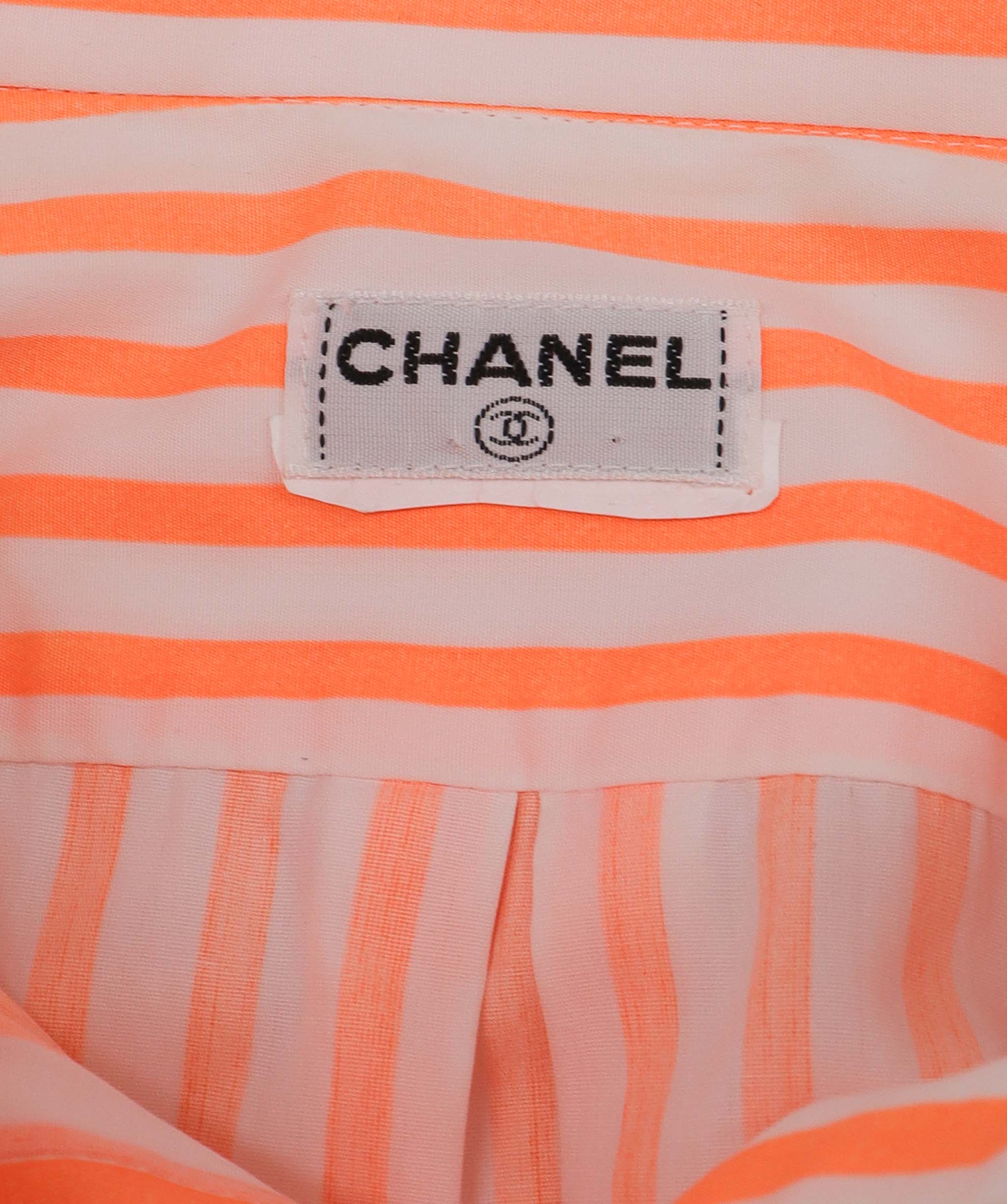 Chanel orange/ white pinstripe shirt DXBV0868