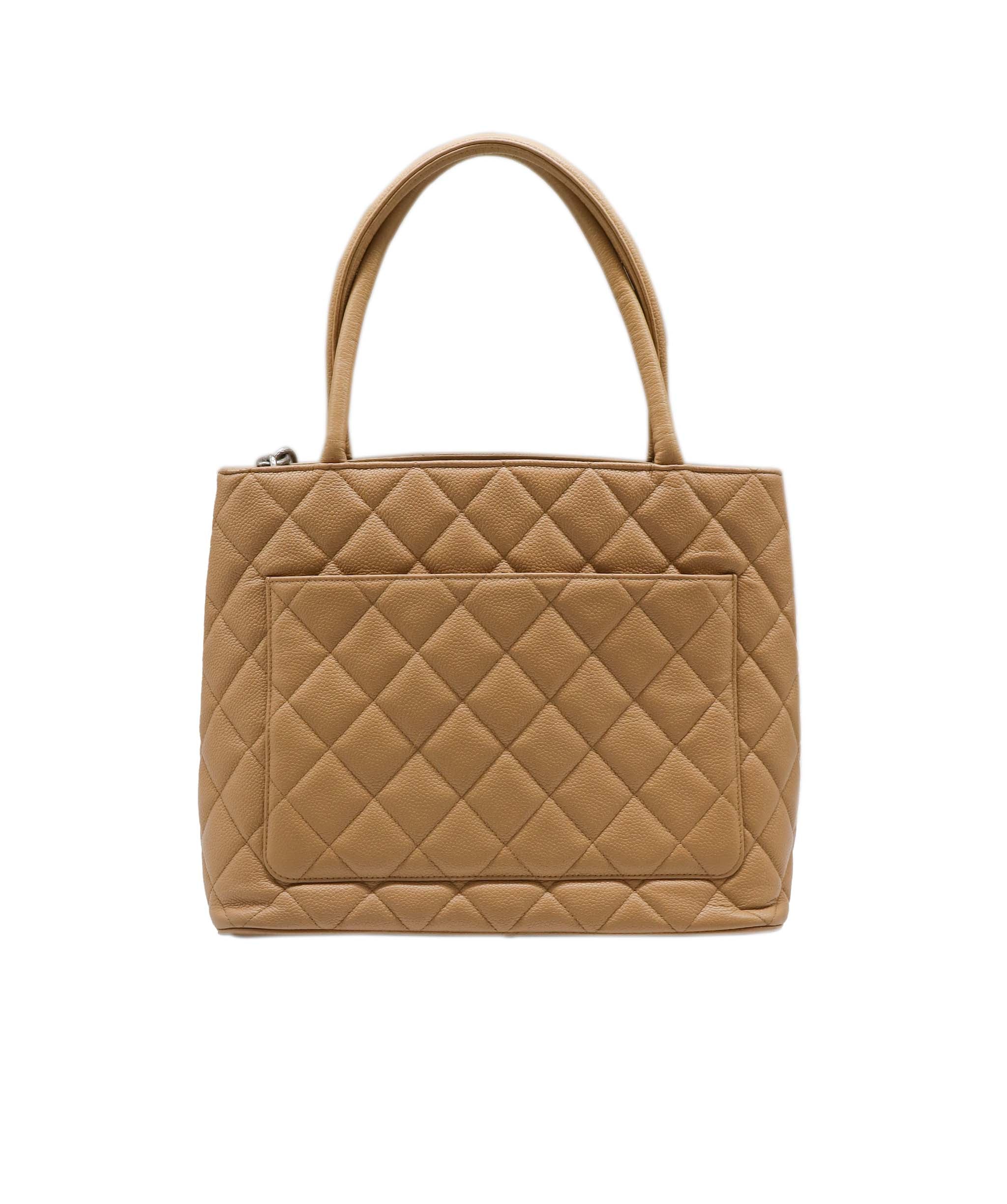 Chanel Vintage Medallion Tote Beige Caviar Matte SHW DXBA0031