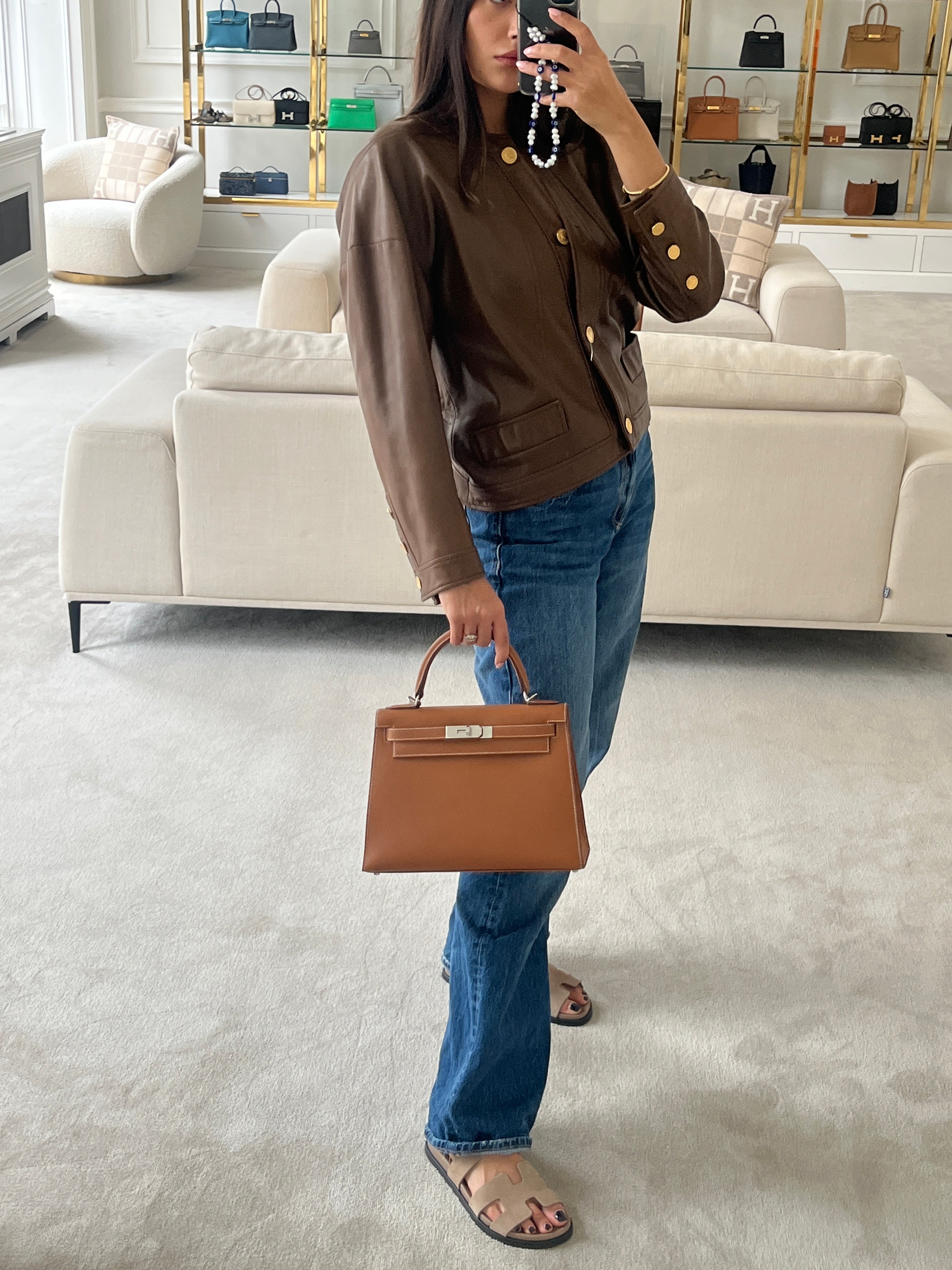 HERMÈS KELLY 28CM SELLIER GOLD Epsom Leather with Palladium Hardware