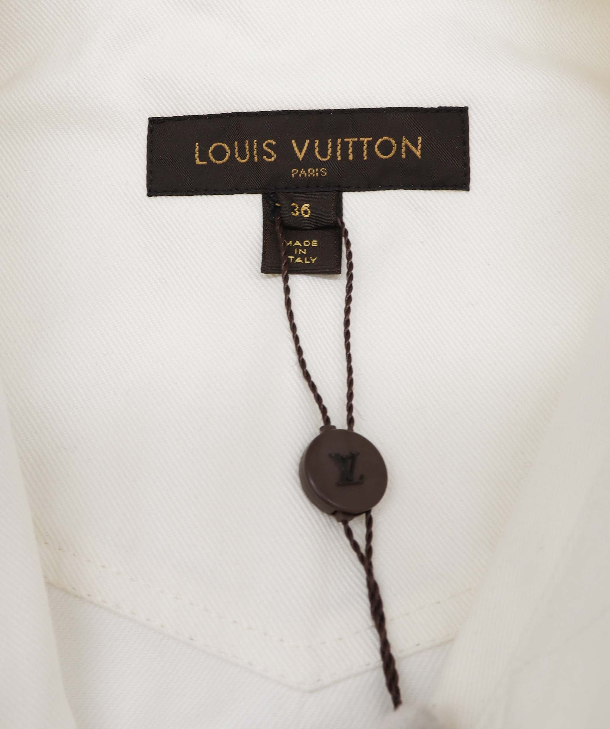 Louis Vuitton White Denim Jacket Patch Size 36 SKC1856