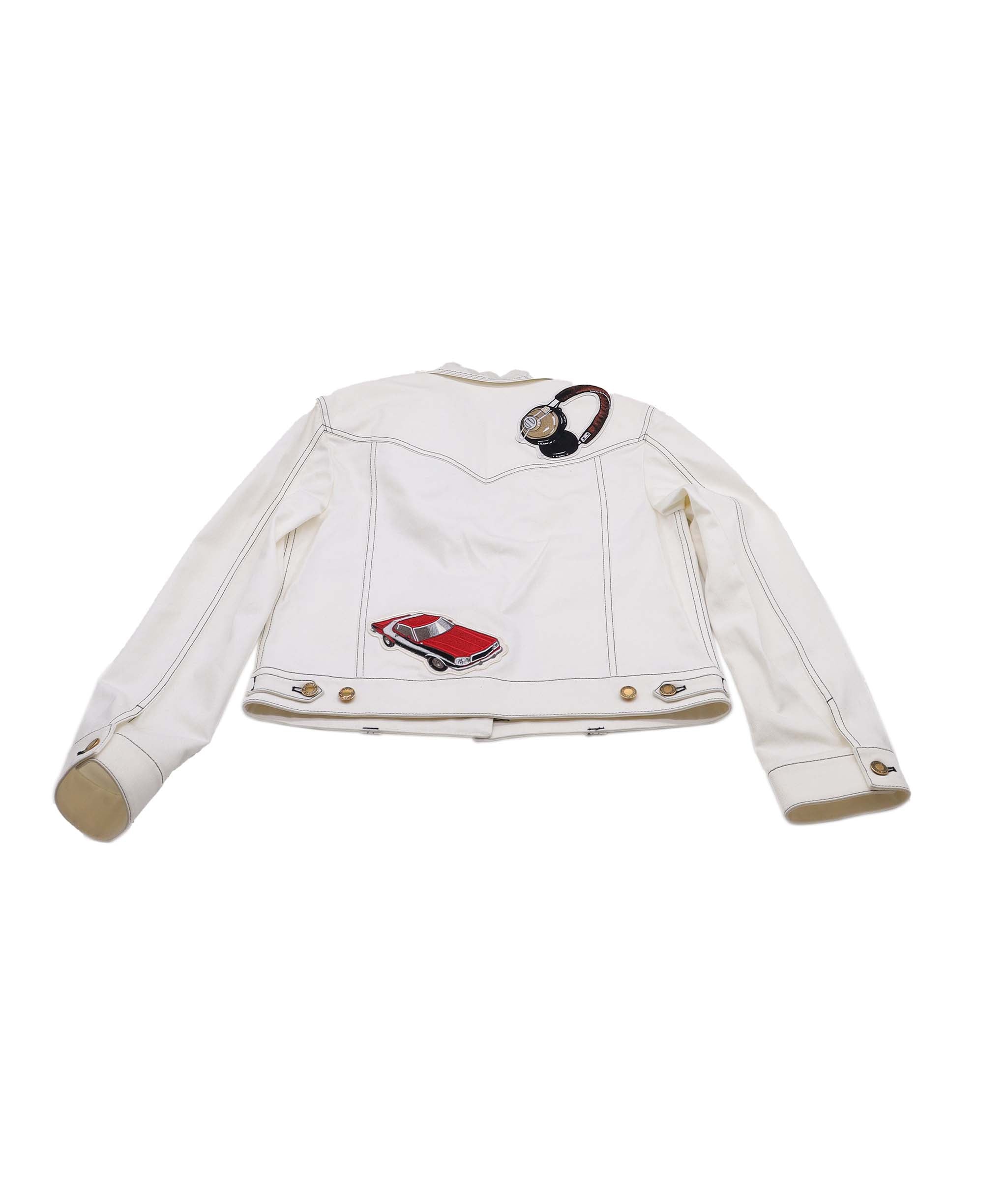 Louis Vuitton White Denim Jacket Patch Size 36 SKC1856