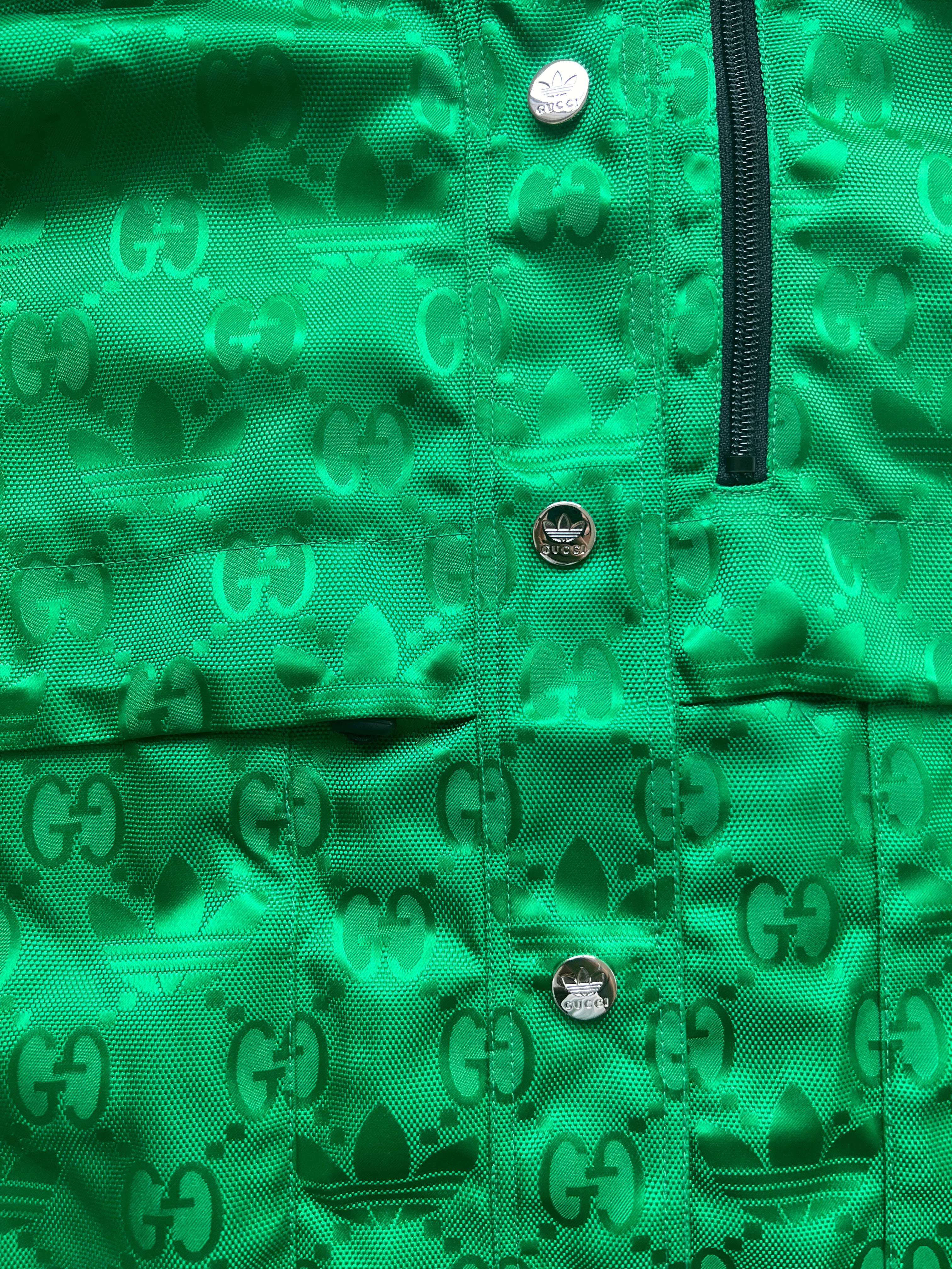 NWT Gucci Green x Adidas Hooded Jacket Sz 42 DXBK0048