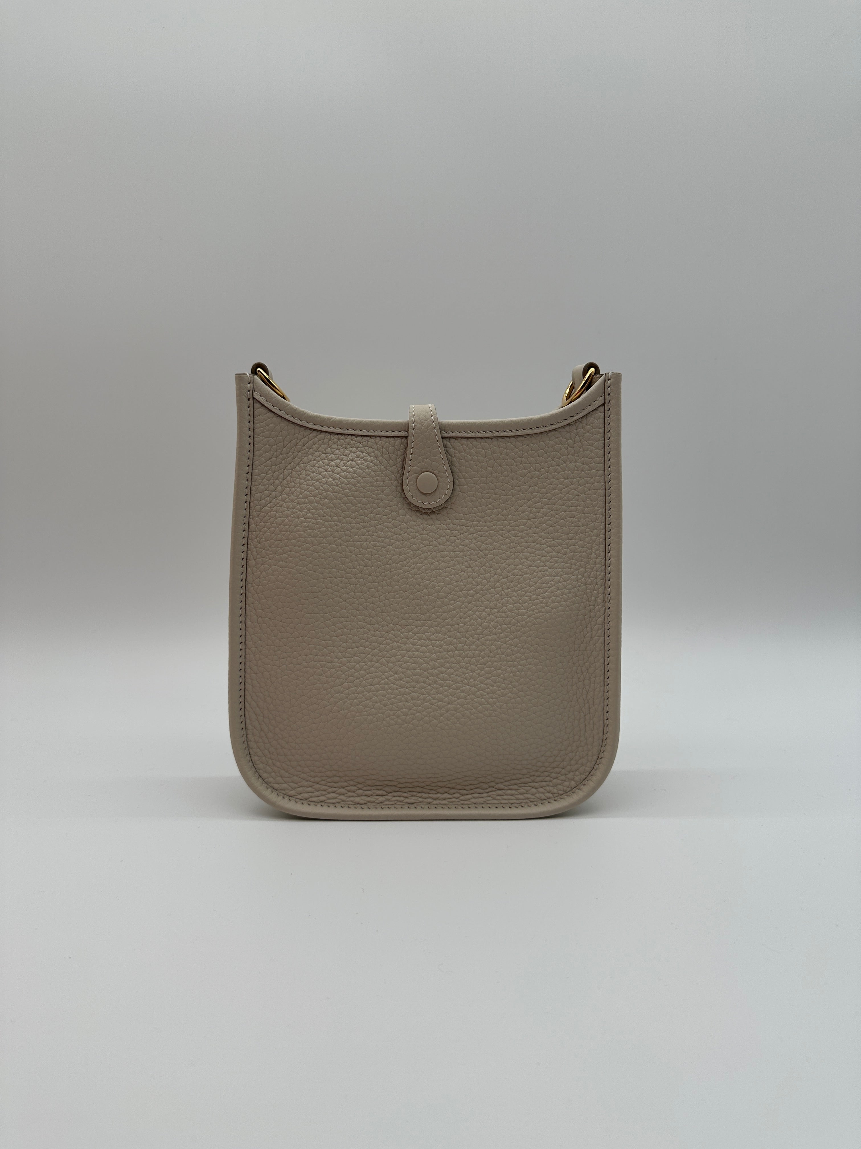 Hermès Mini Evelyne Craie Taurillon Clemence Gold Hardware