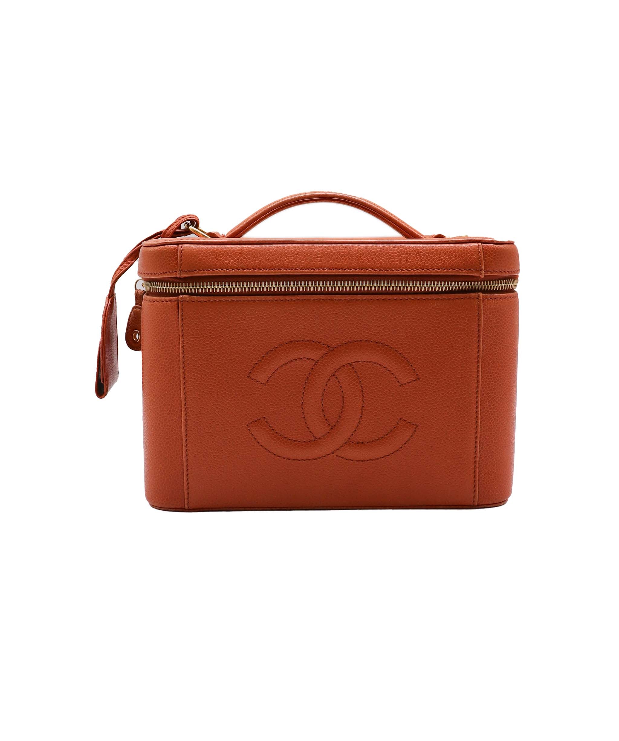 CHANEL Caviar Orange G Coco Mark Vanity B0920QDU5Y