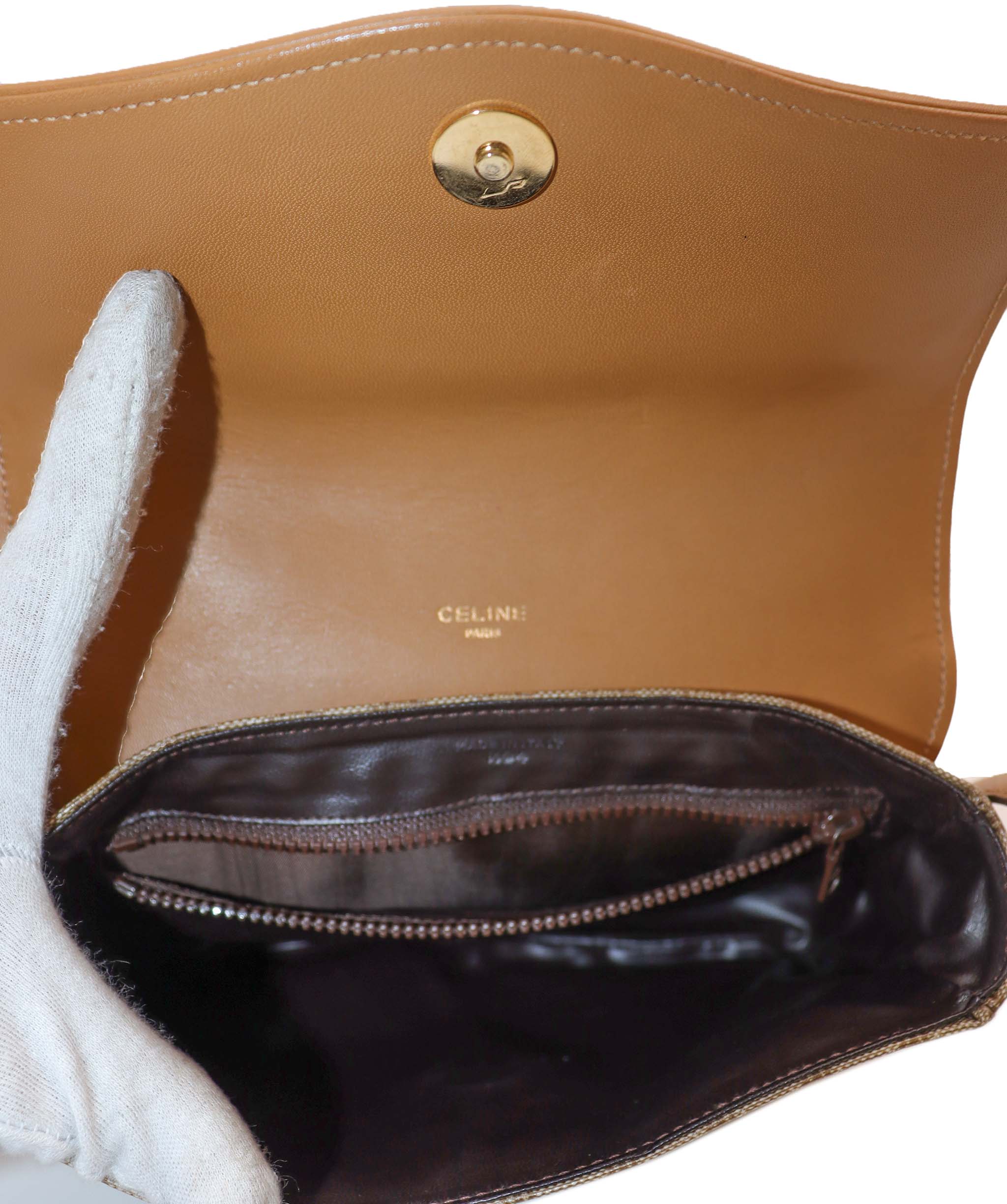 CELINE PVCxLeather Brown G Macadam Shoulder Bag B07138DBKQ