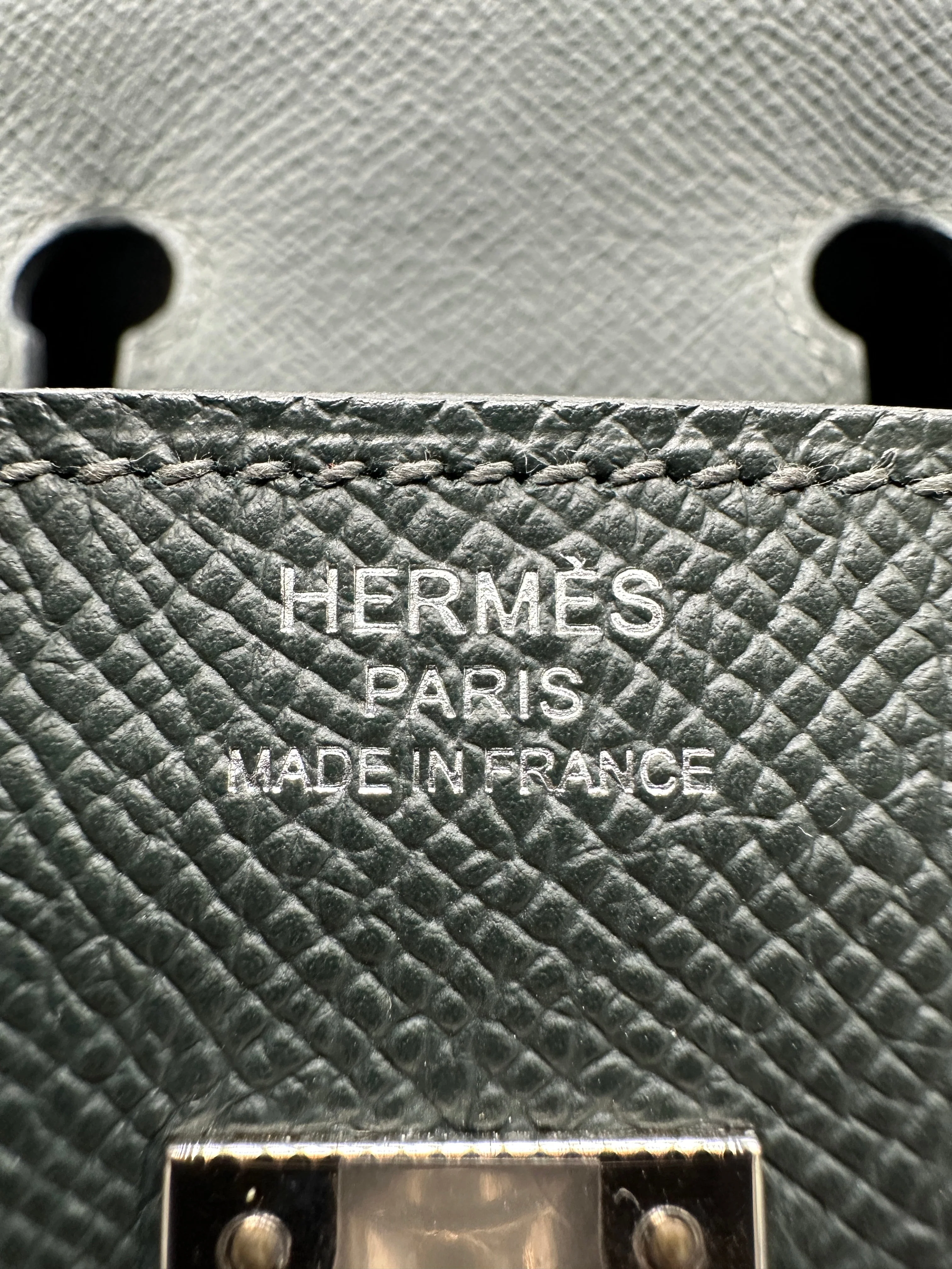 Hermès Birkin 25 Tricolor Vert Fonce / Vert Peppermint / Ardoise Epsom Palladium Hardware