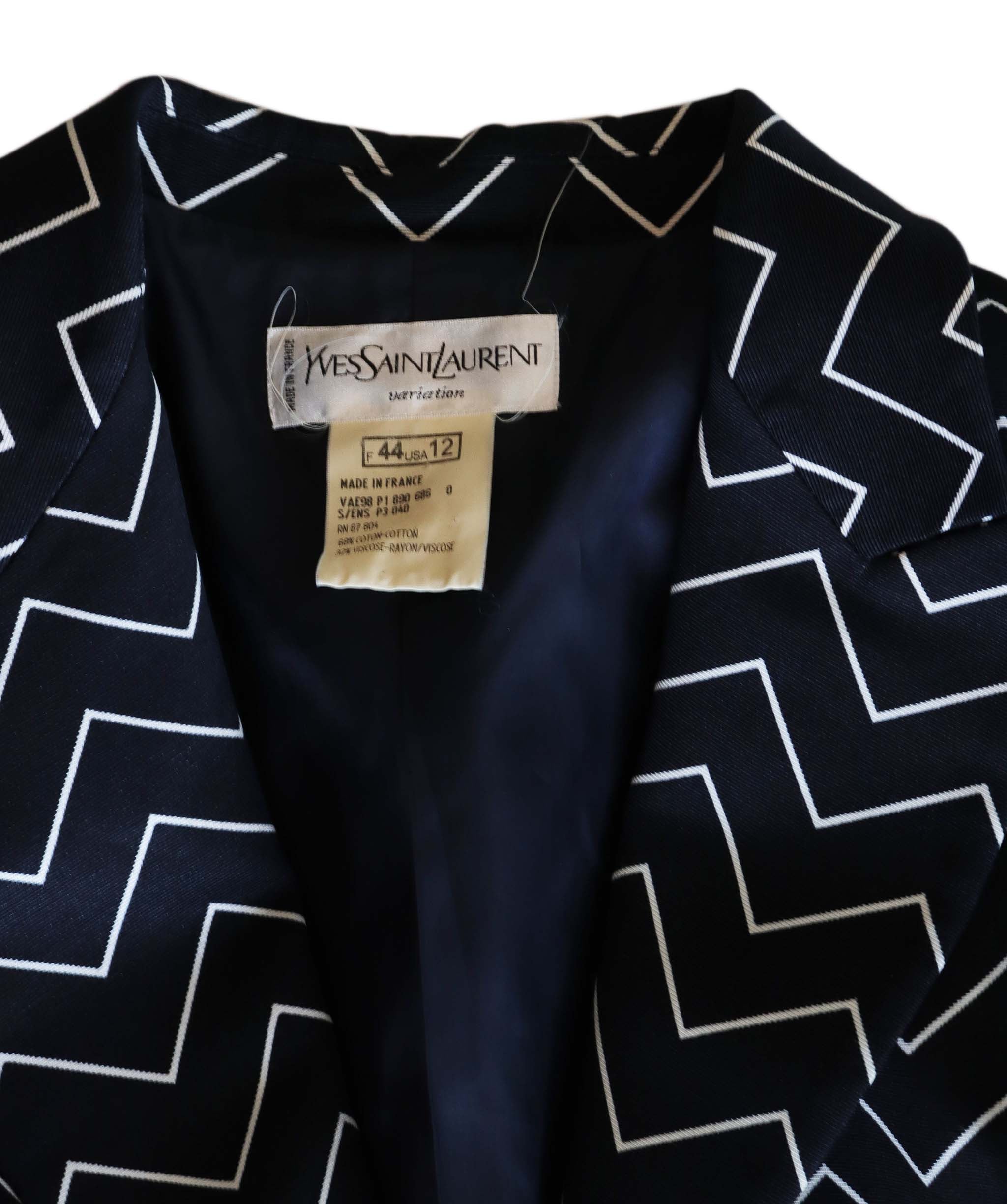 Yves Saint Laurent Zigzag Cotton Jacket - AGC1835