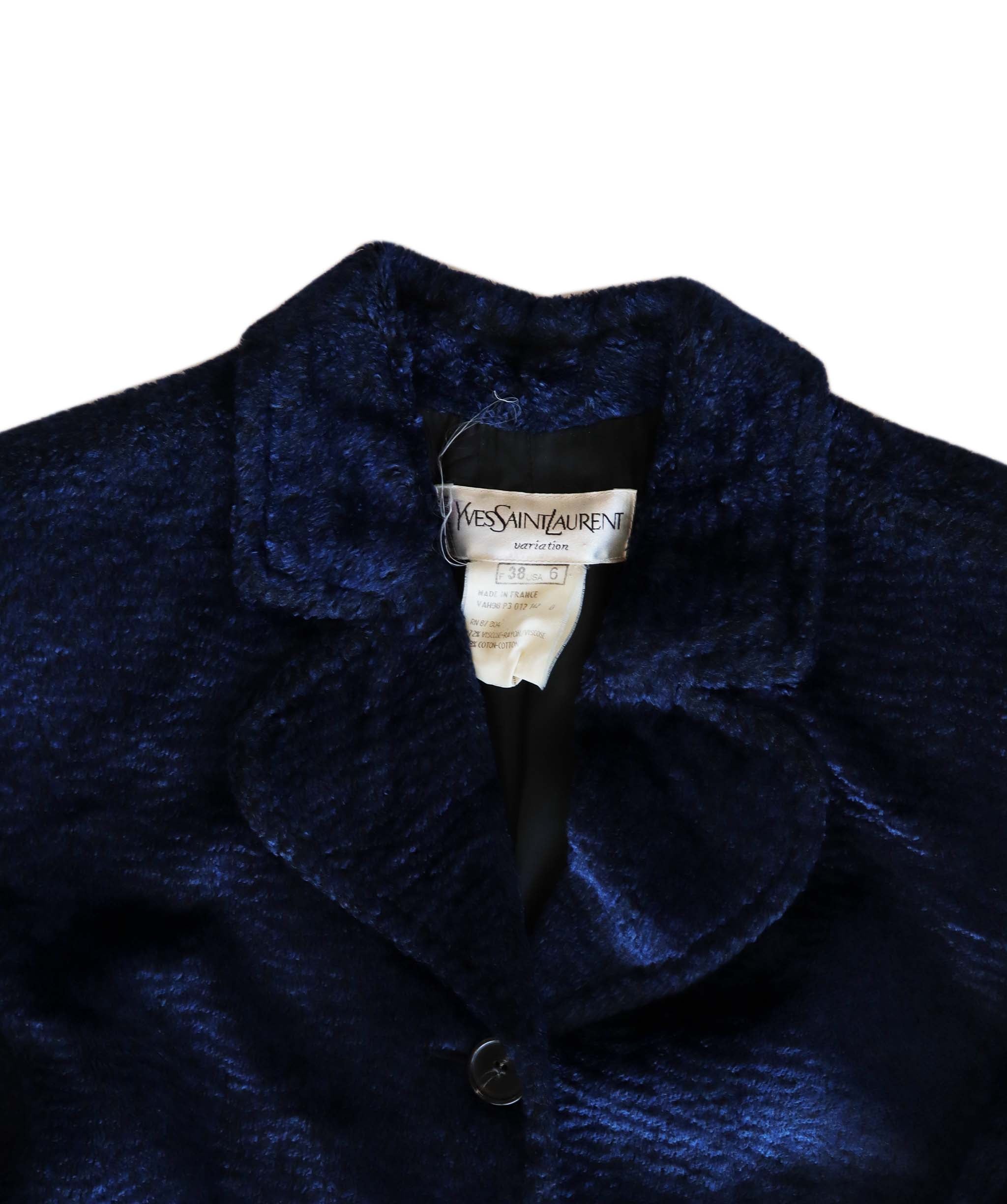 Yves Saint Laurent Blue Velvet Jacket - AGC1852