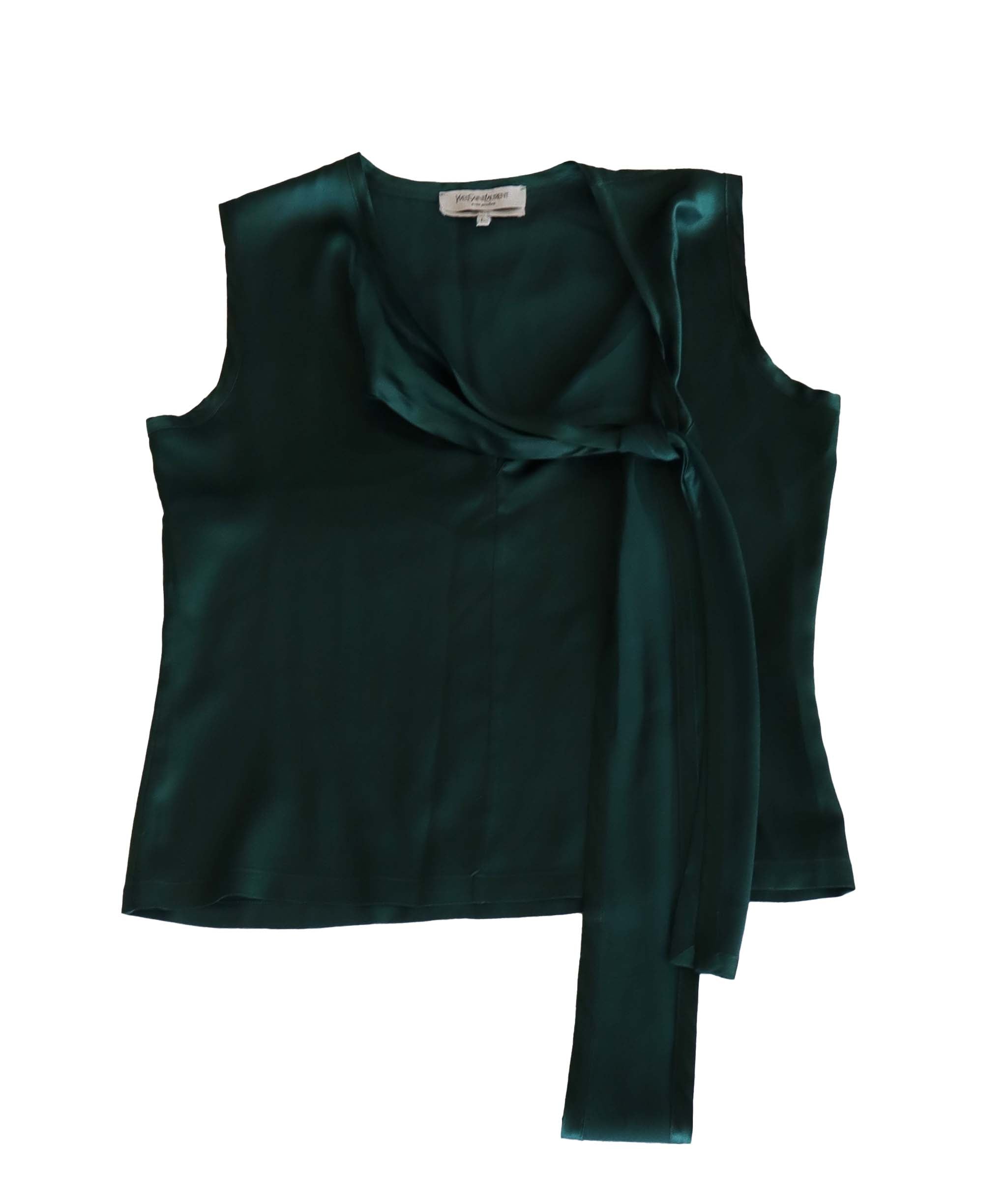 Yves Saint Laurent Green Tank Top with bow - AGC1860