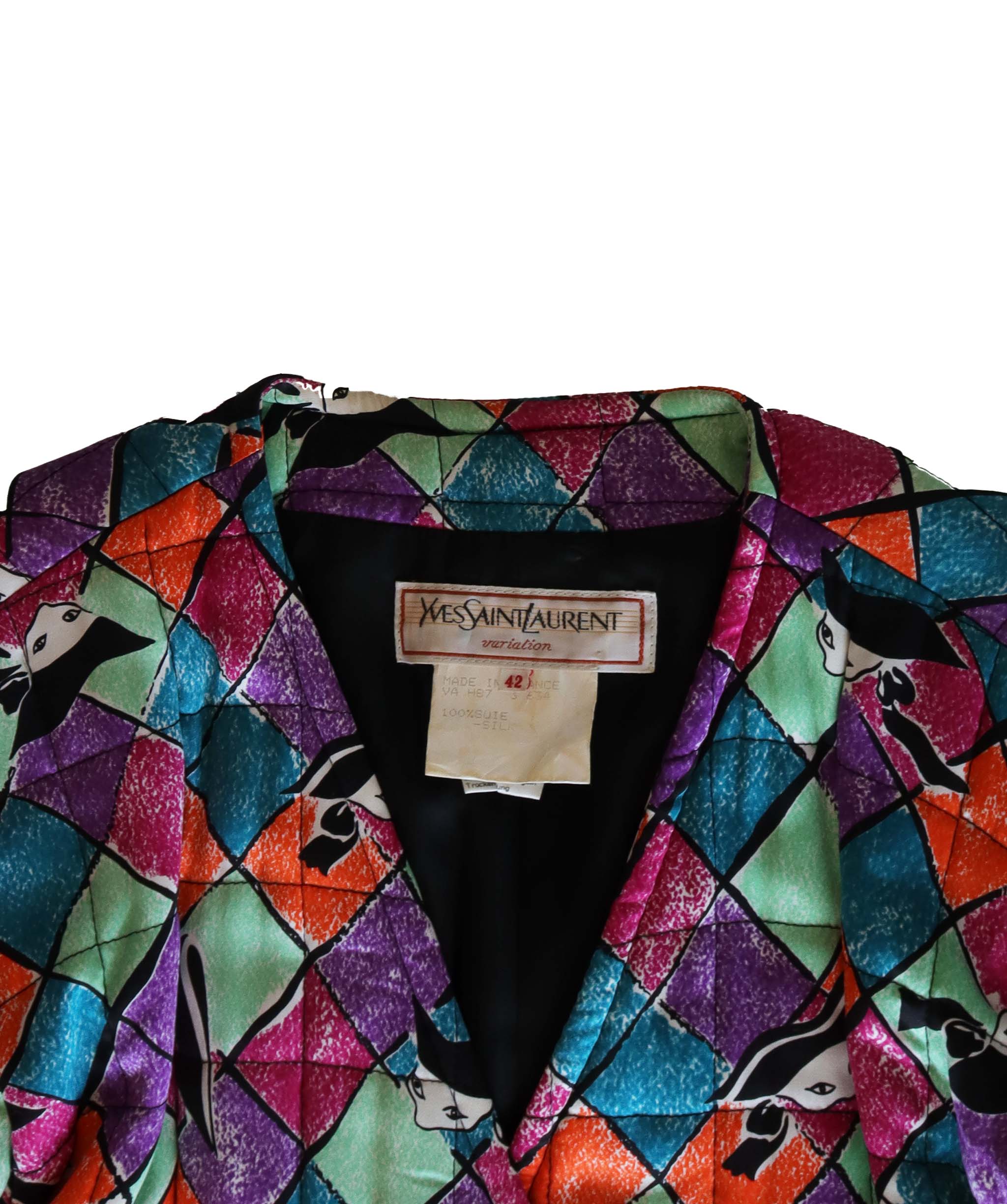 Yves Saint Laurent Arlequin Printed Silk Jacket - AGC1817