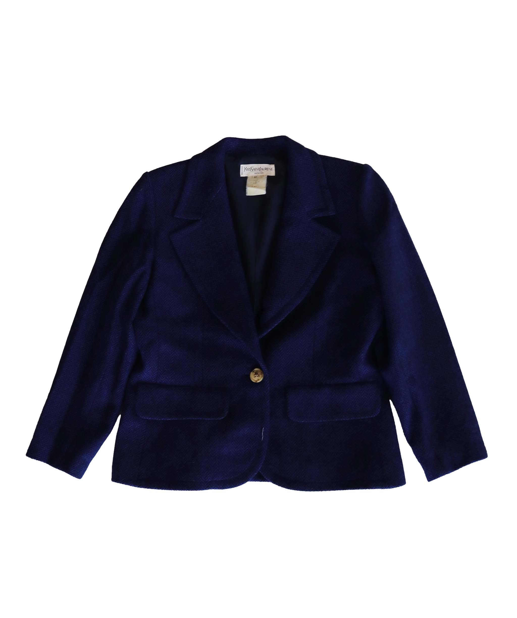 Yves Saint Laurent blue herring bone jacket AGC1920