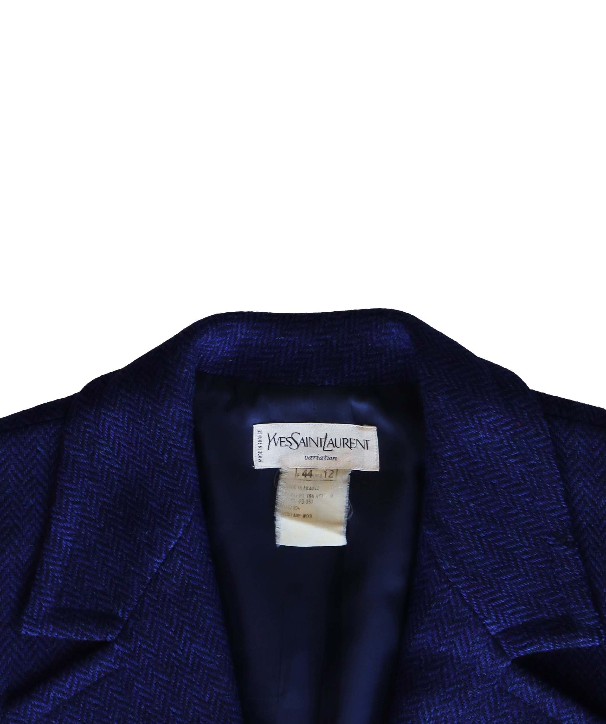 Yves Saint Laurent blue herring bone jacket AGC1920