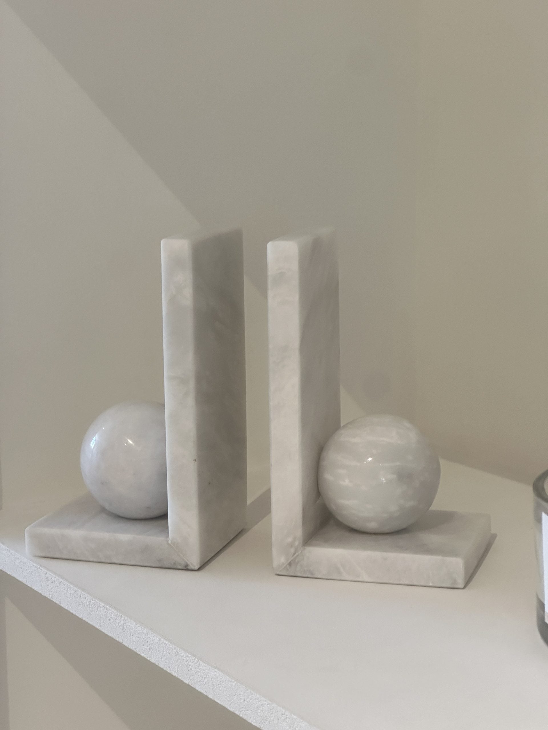 Angelica White Marble Bookends ASC5418