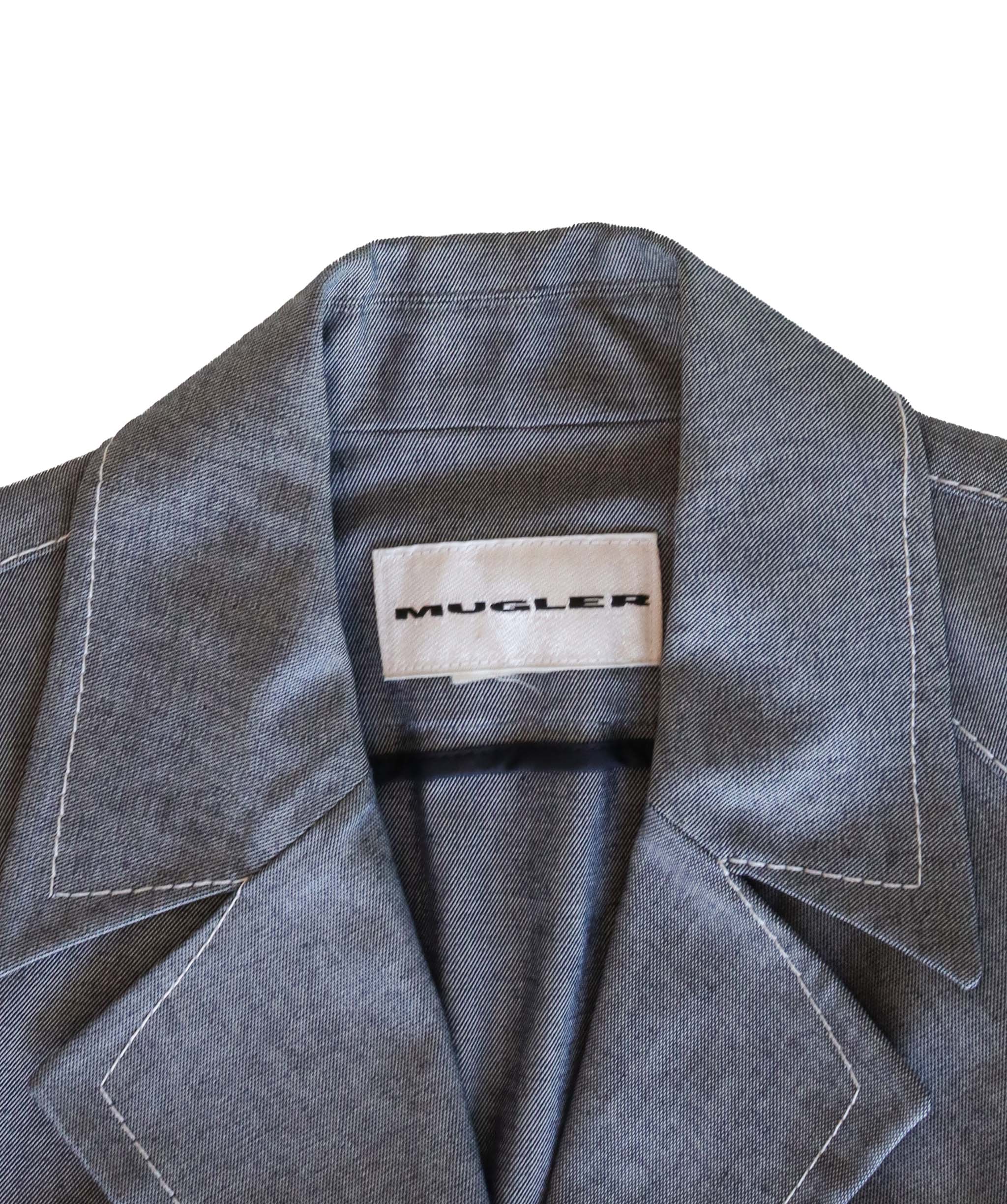 Thierry Mugler Grey Jean Jacket - AGC1795