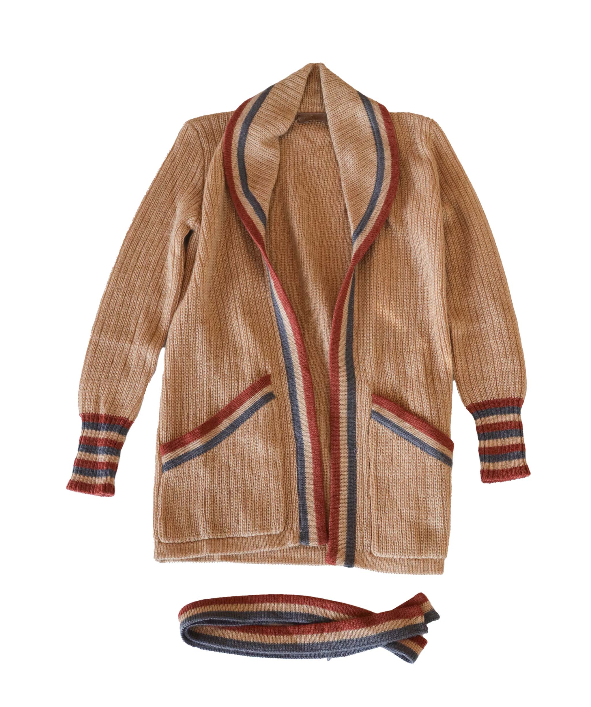 Yves Saint Laurent beige and stripe wool cardigan - AGC1809