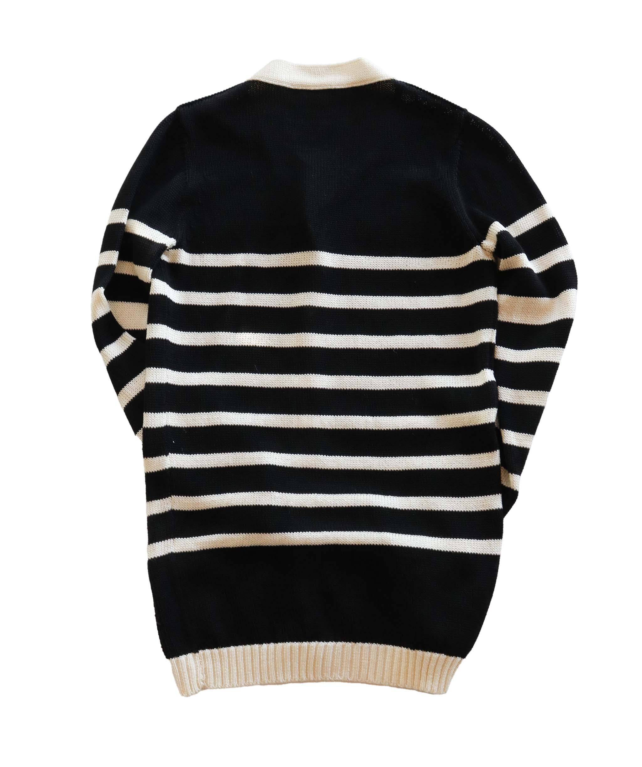 Yves Saint Laurent black and white striped cardigan AGC1838