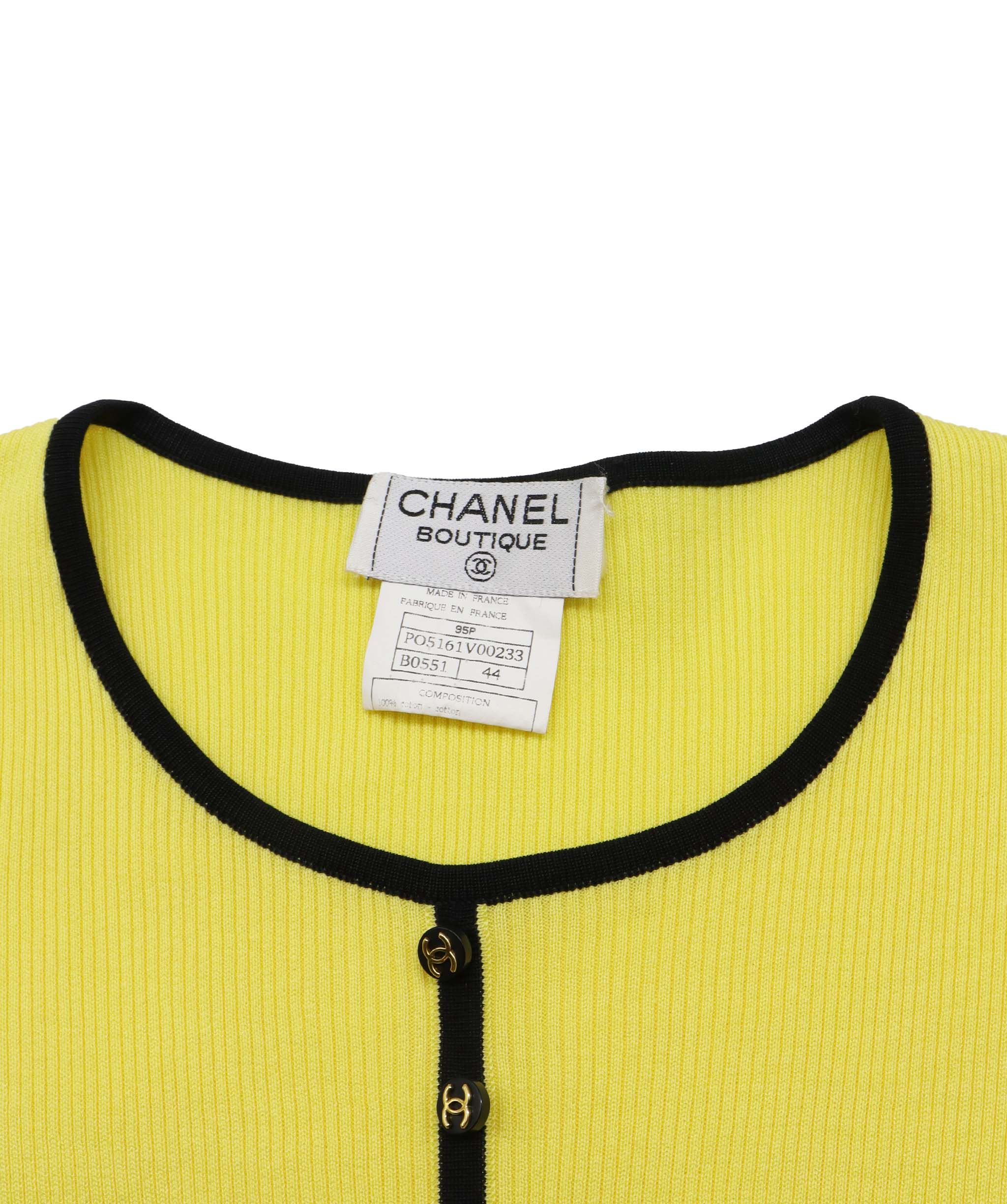 Chanel 95P Yellow Knit T-shirt PO5161V00233	 DXBS0471